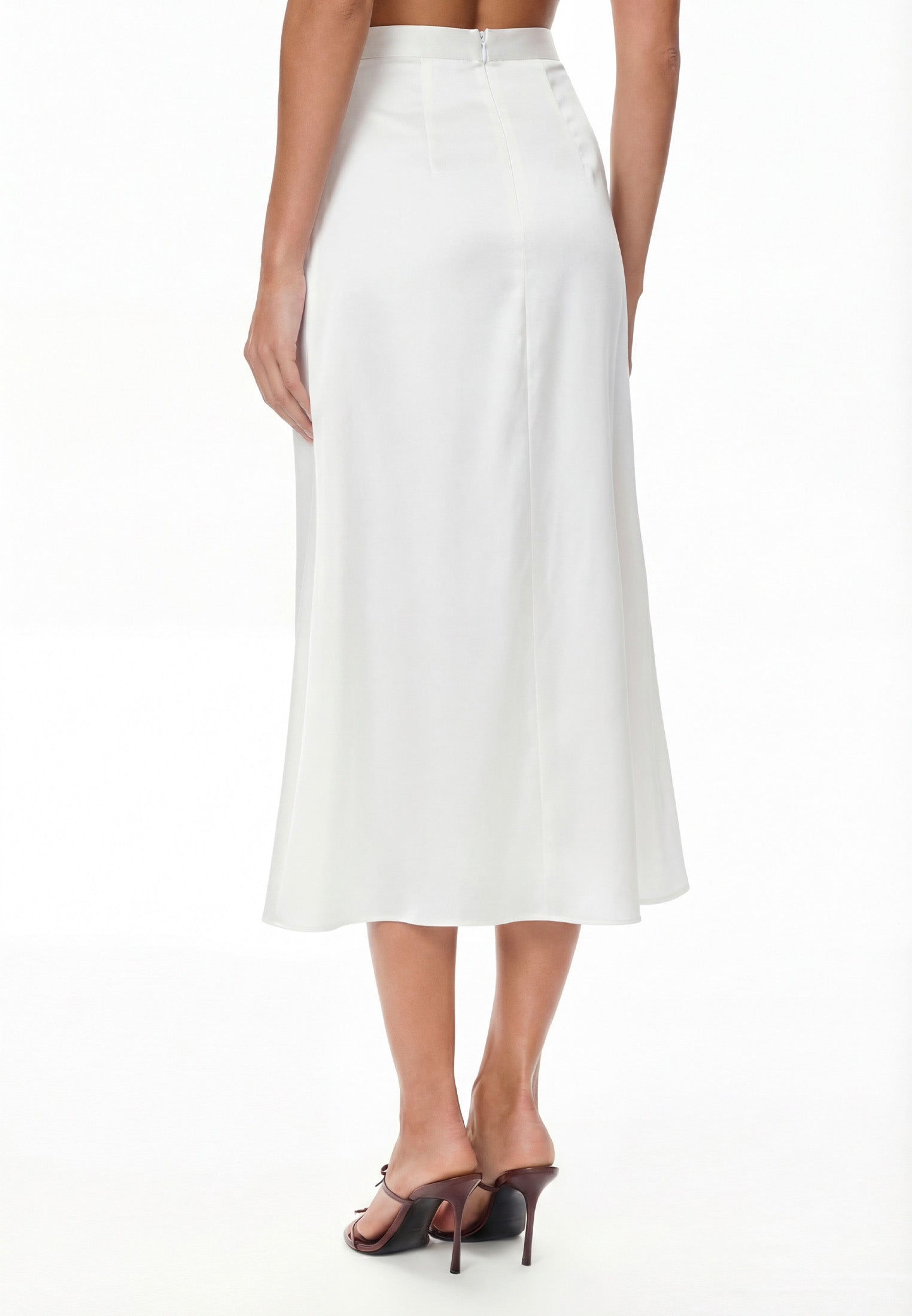 White satin skirt