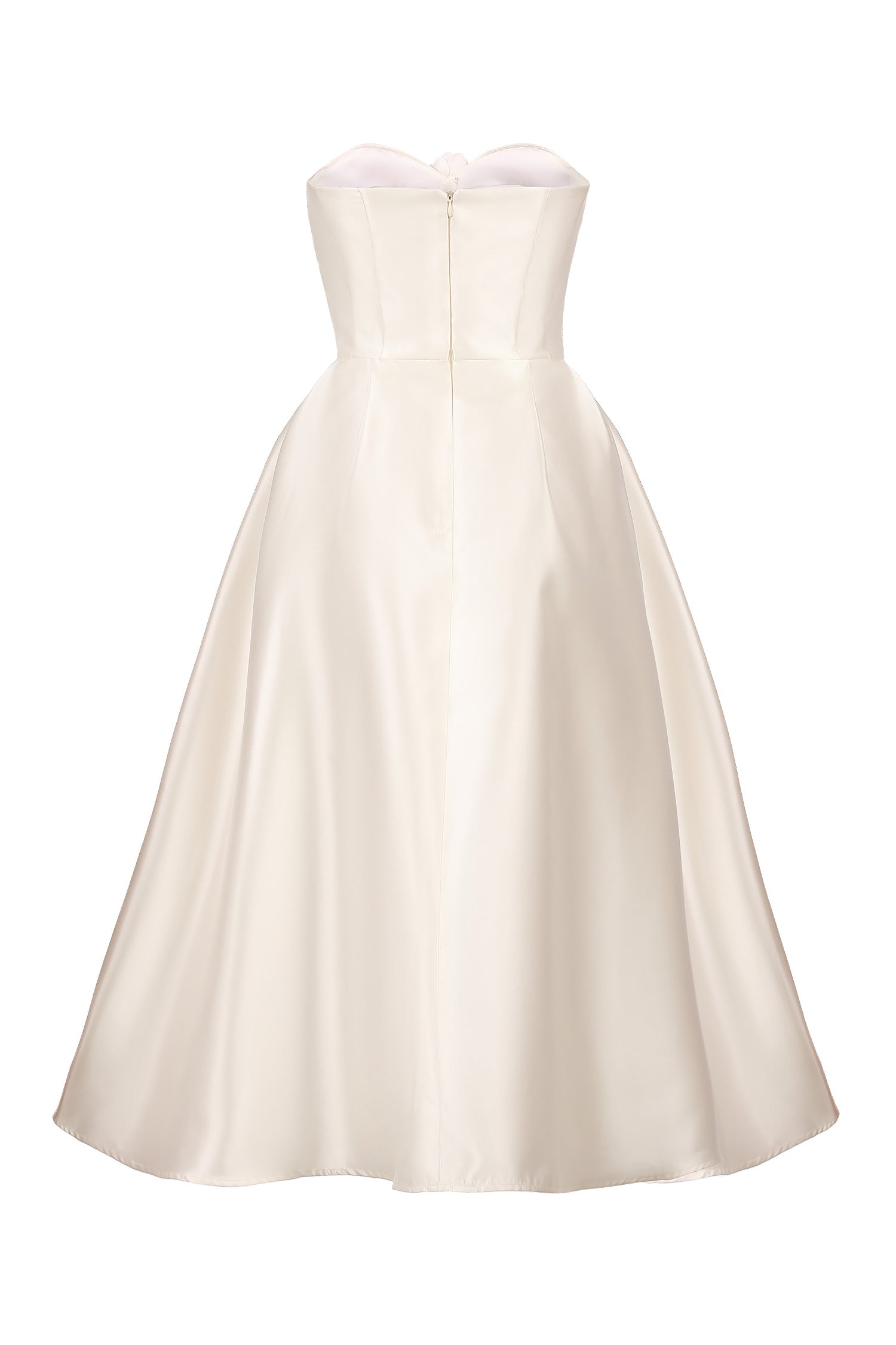 Corset midi dress with decoration on the bodice