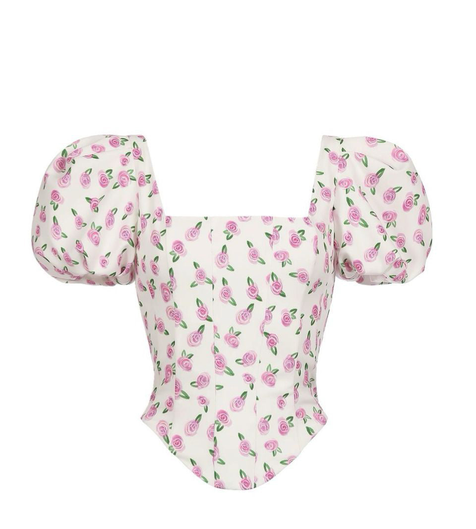 Corset top with roses