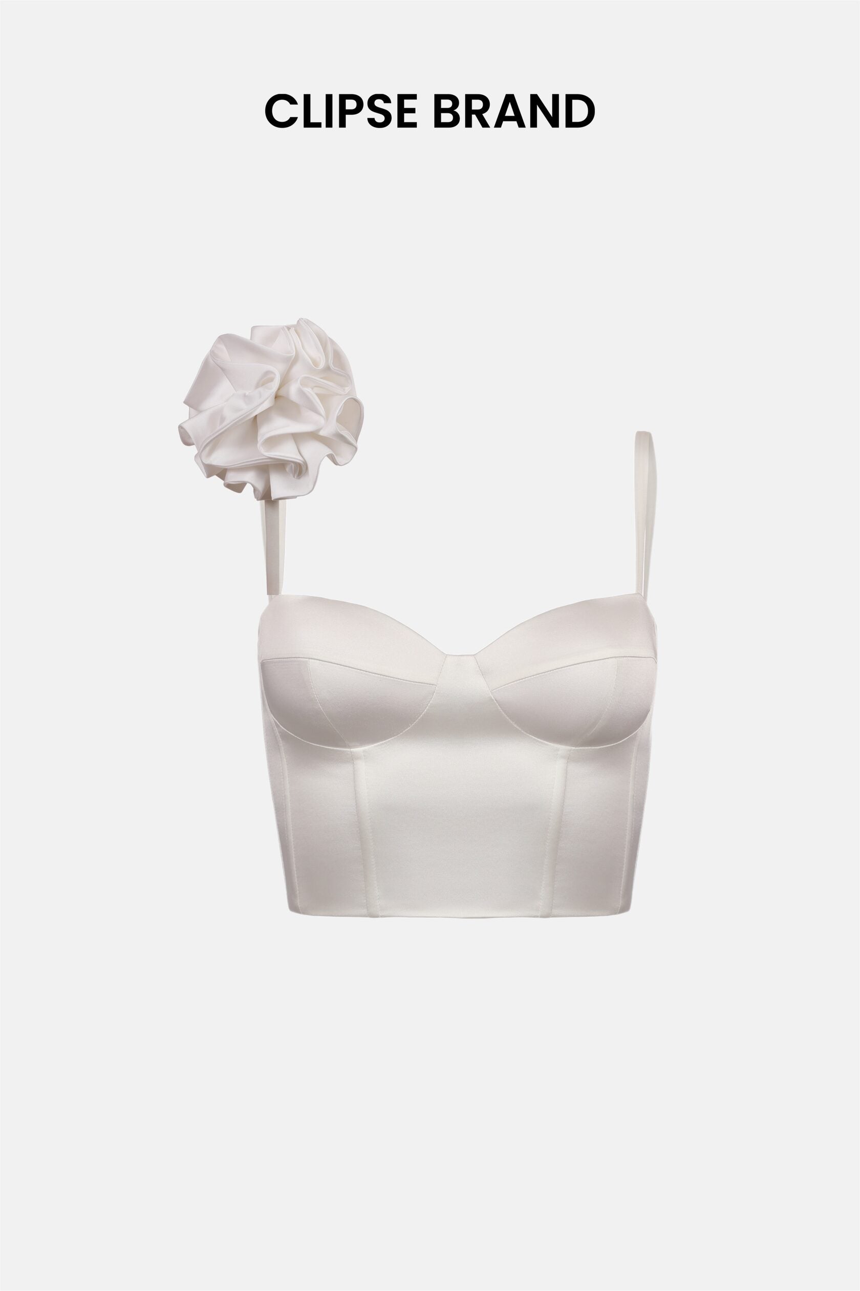 Crop top limited with flower white