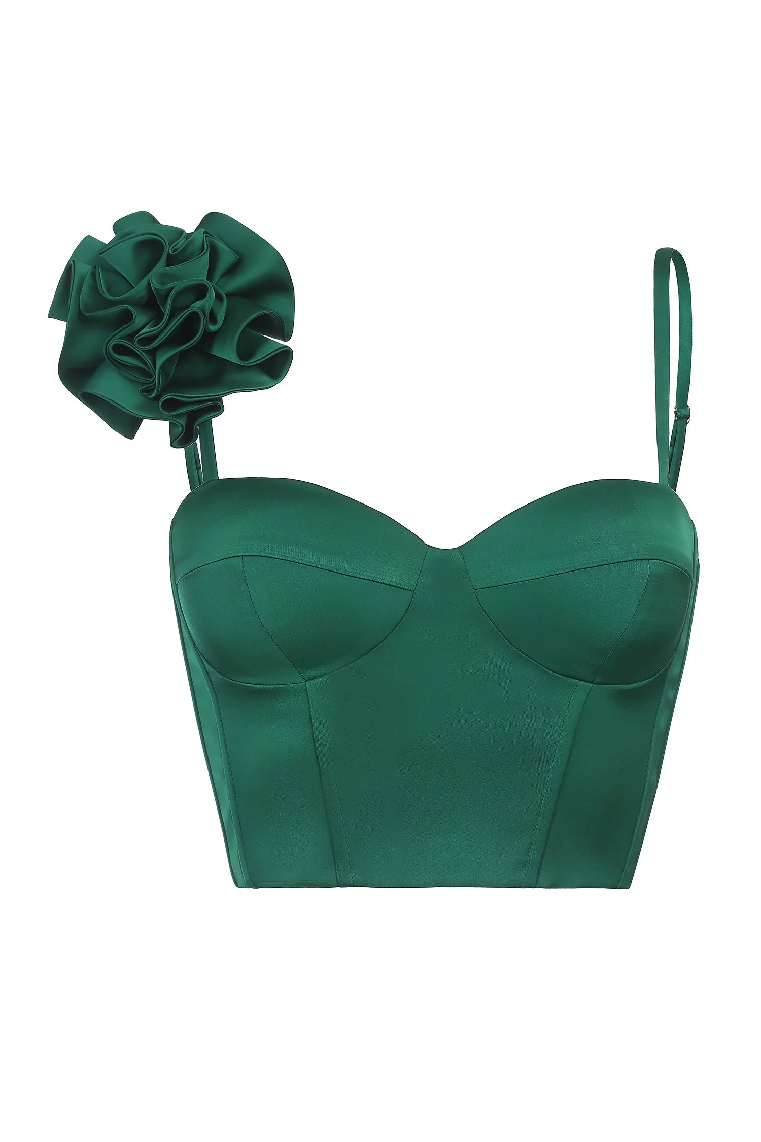 Crop top limited with green flower