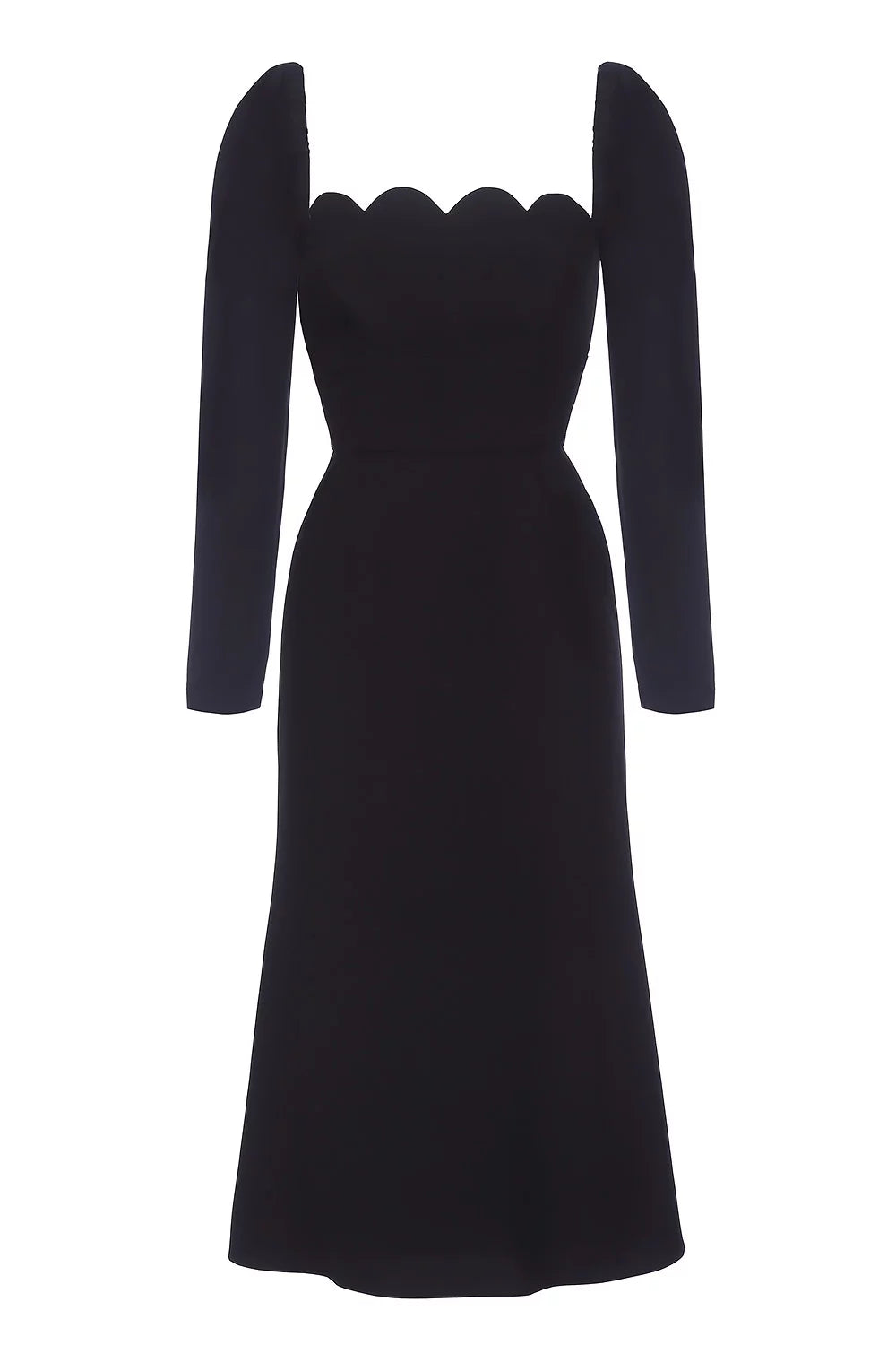 Midi dress with signature bodice and long sleeves