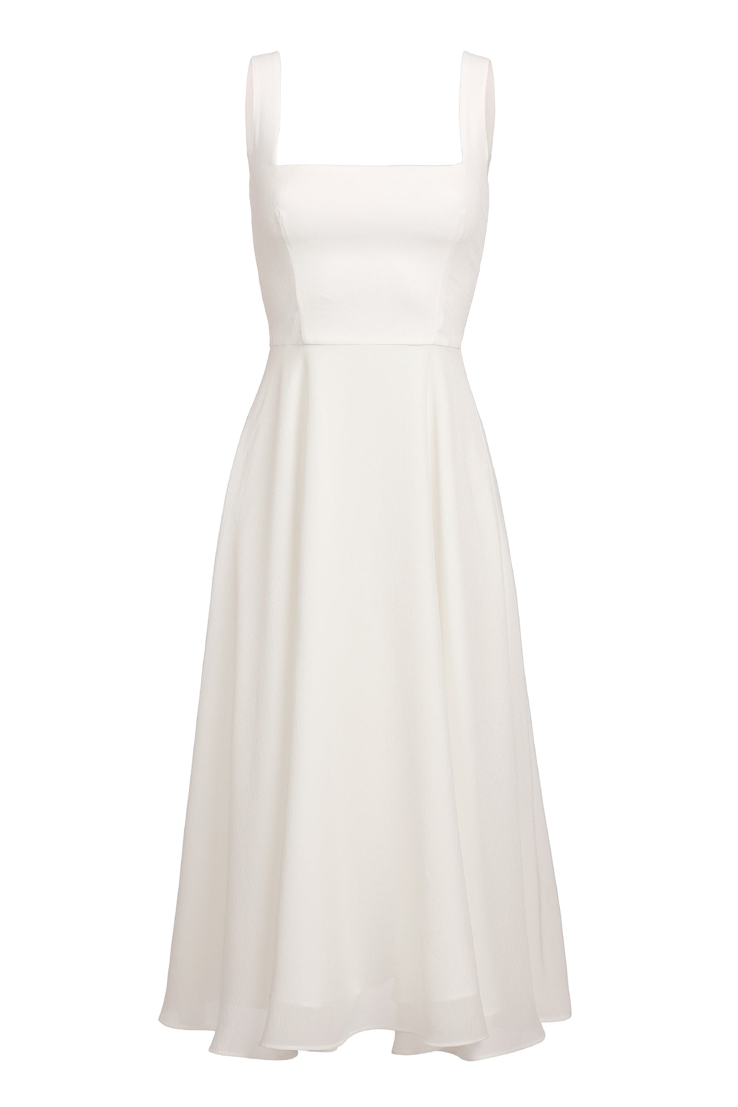 Midi dress with bob neckline (white)