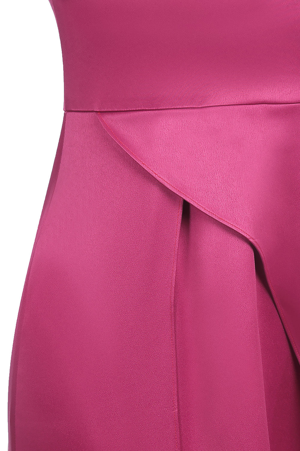 Mini dress with sweetheart neckline and flower skirt, dark pink