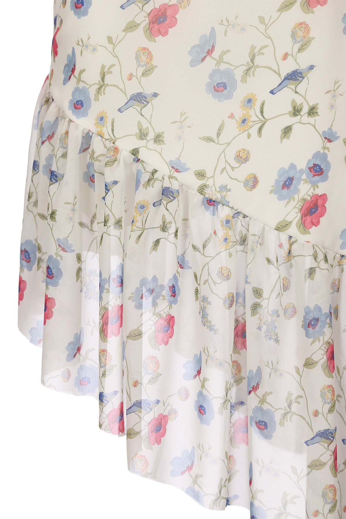 Dress with straps with an asymmetrical skirt