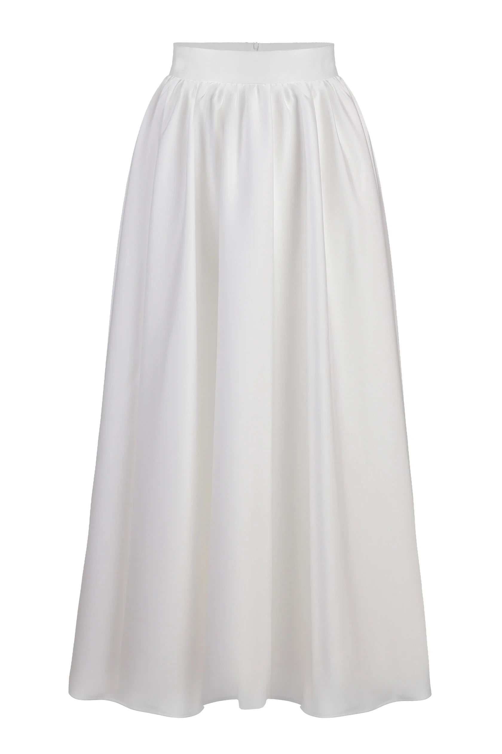 Puffy midi skirt in white