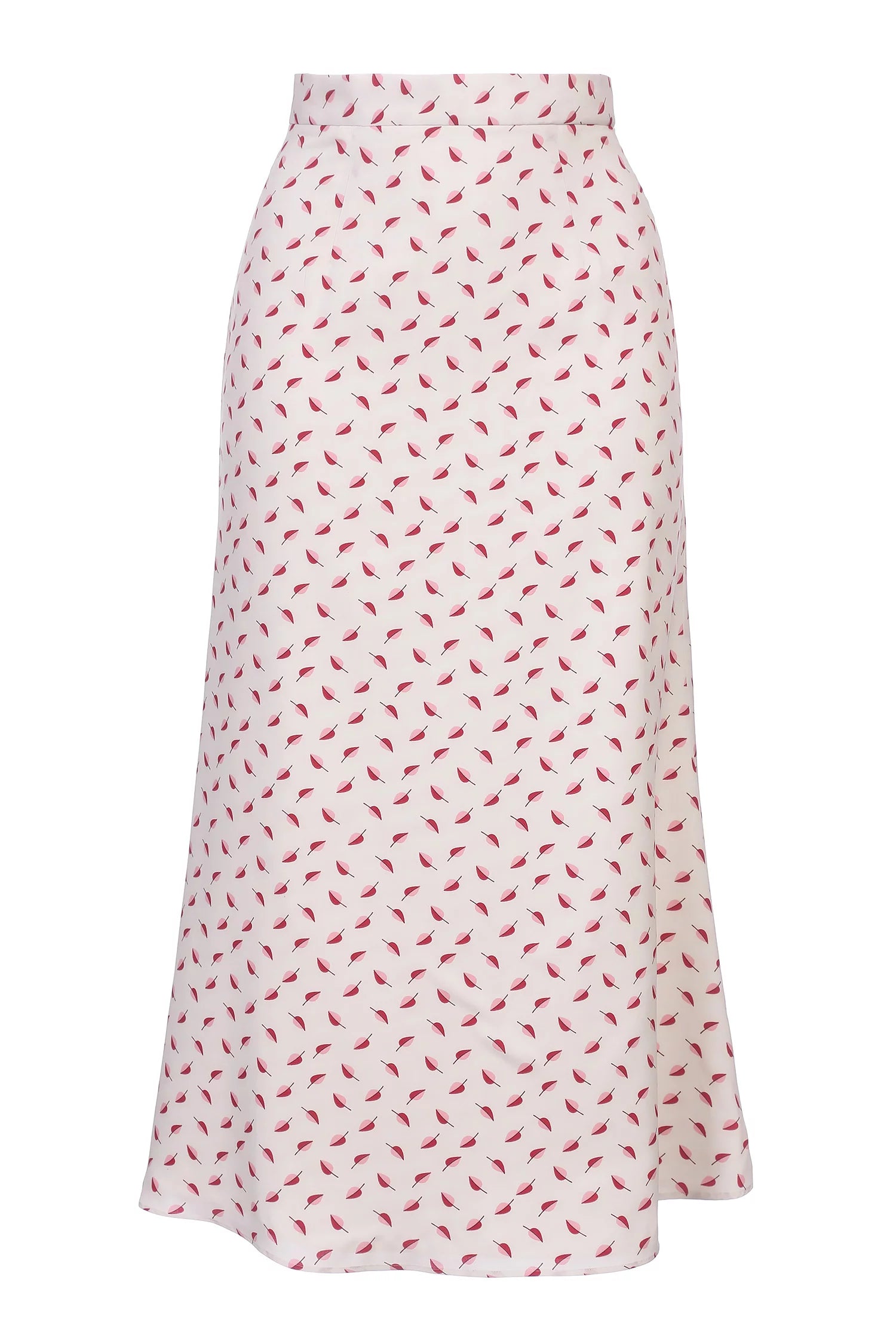 Godet skirt with silk coating