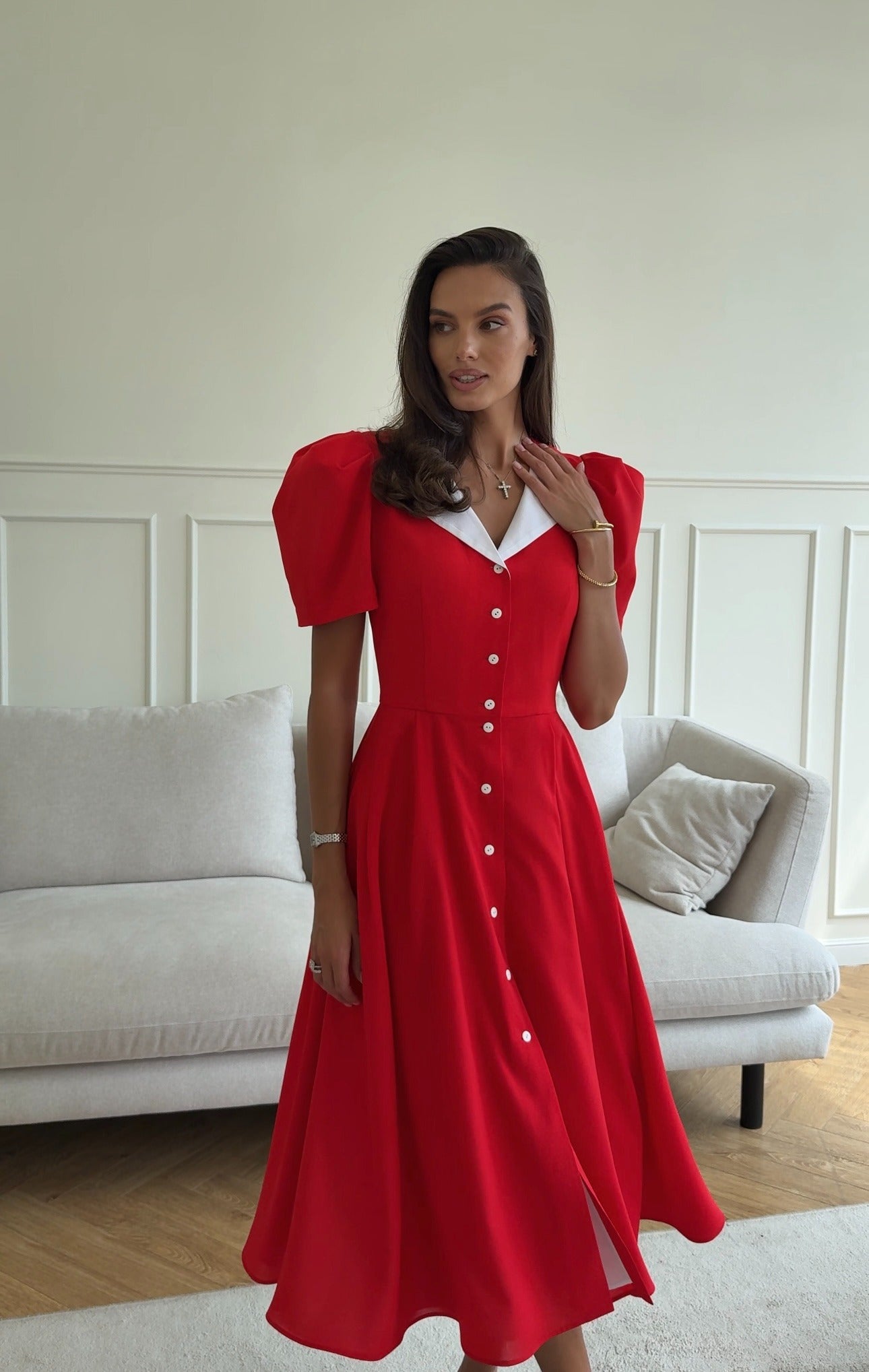 Button-down midi dress