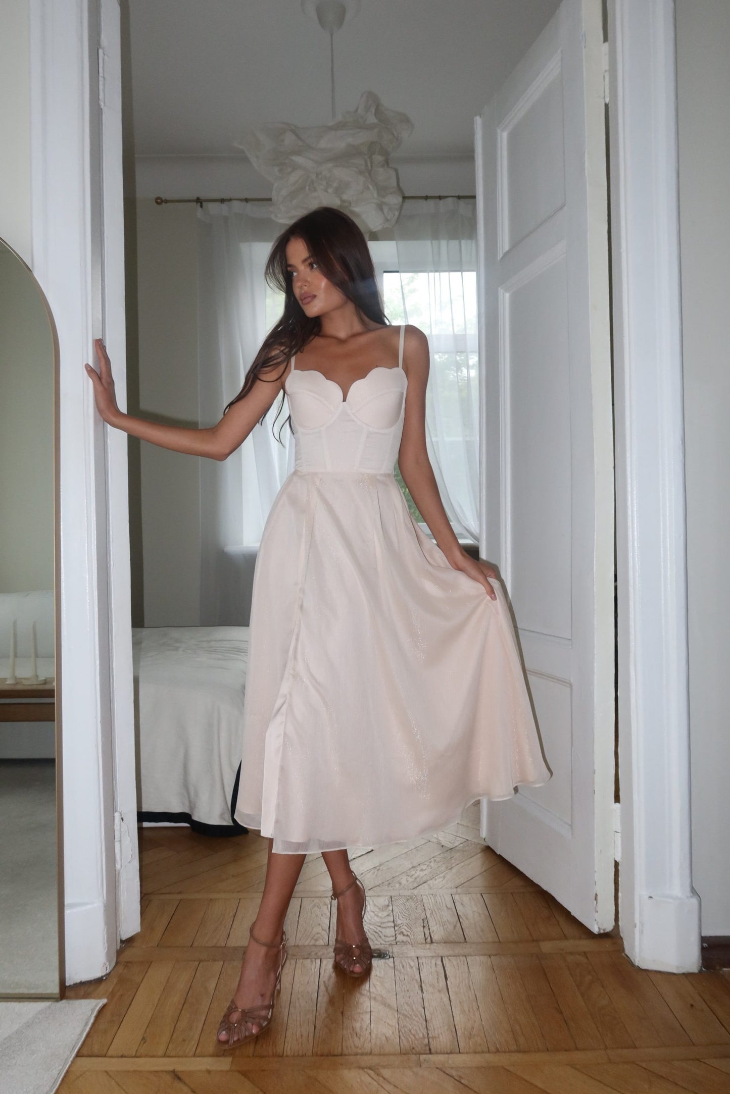 Limited edition midi dress with a slit skirt