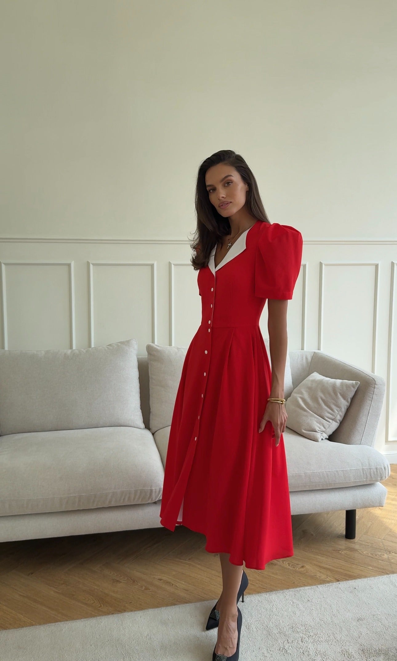 Button-down midi dress