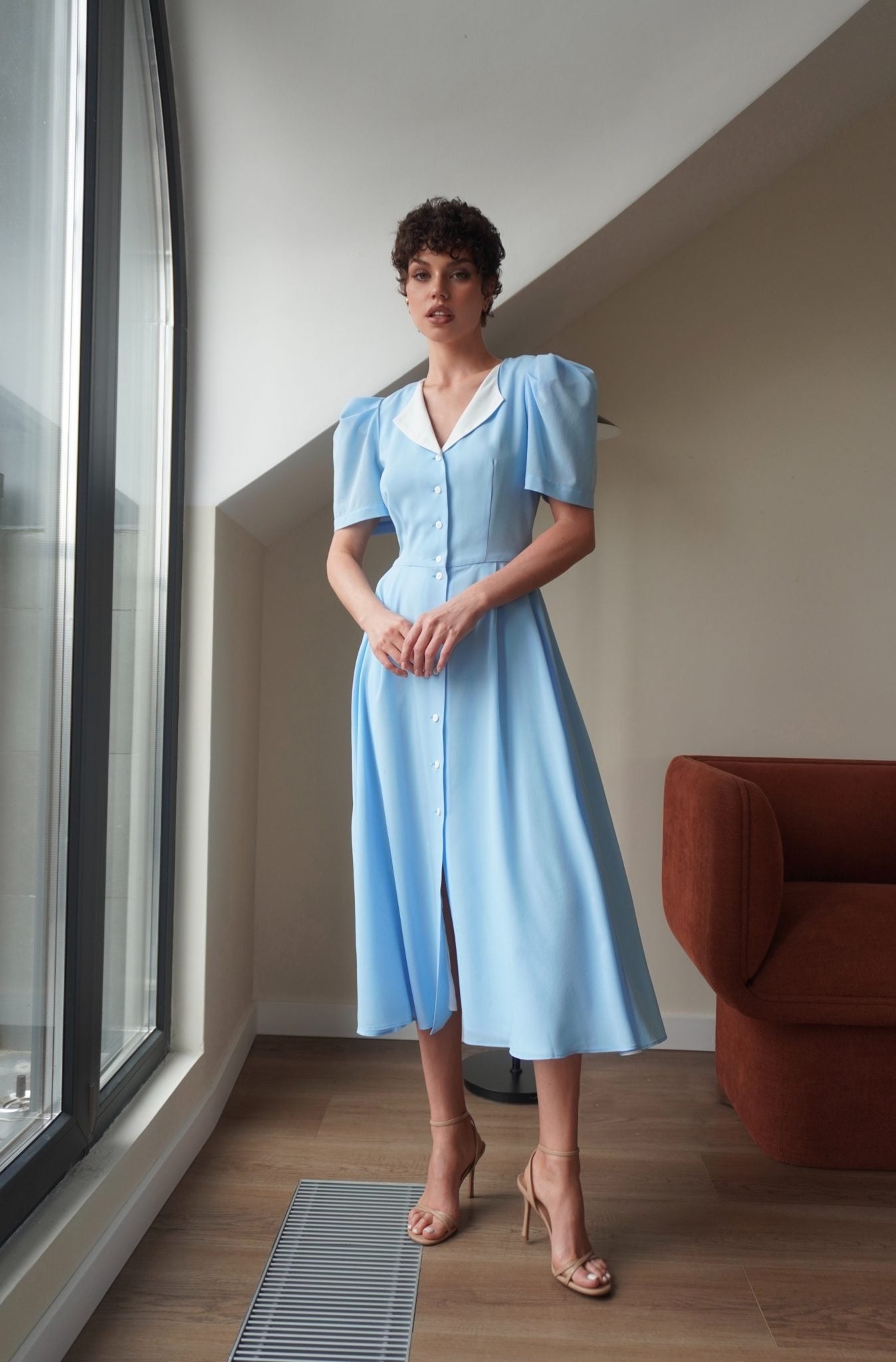 Button-down midi dress