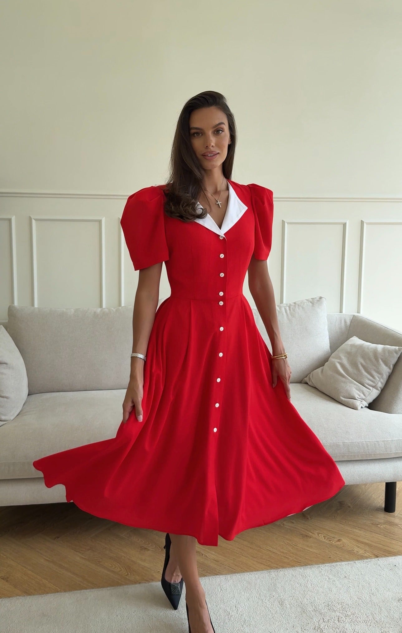 Button-down midi dress