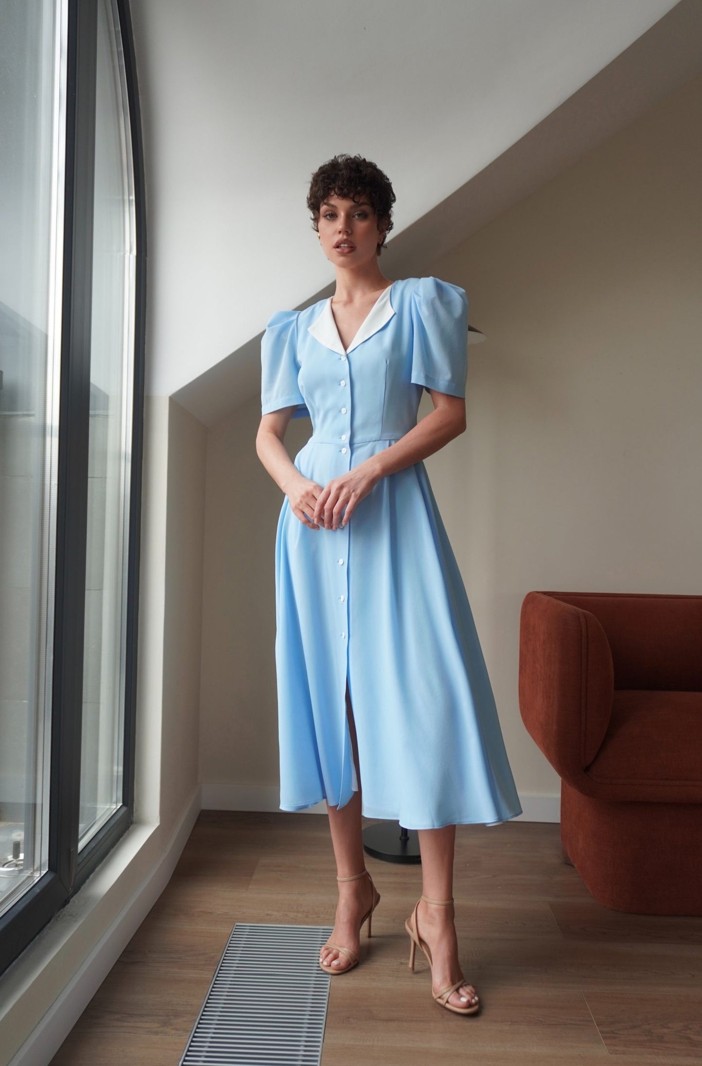 Button-down midi dress