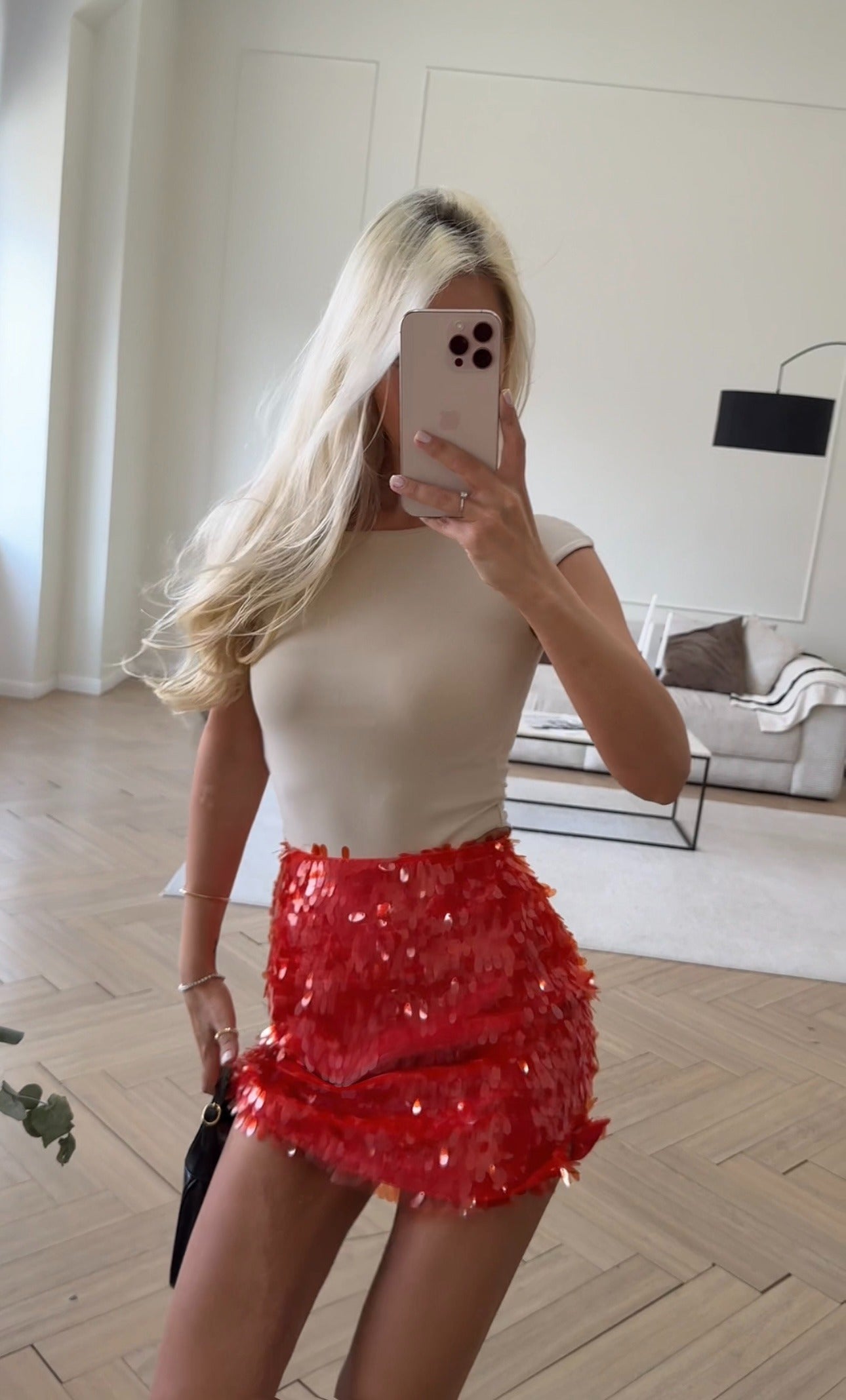 Sequin mini skirt