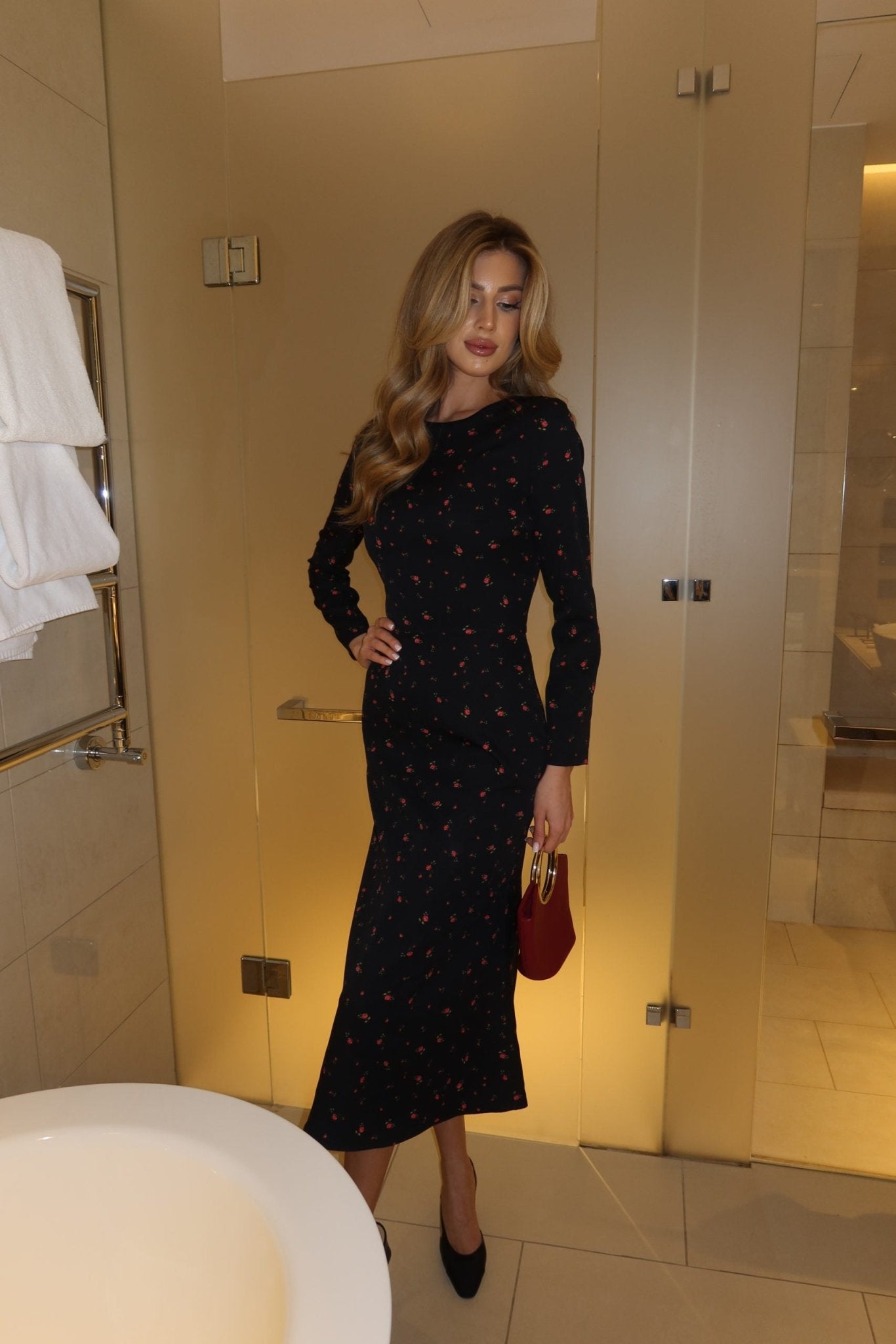 Long Sleeve Silhouette Midi Dress - Clipse Brand