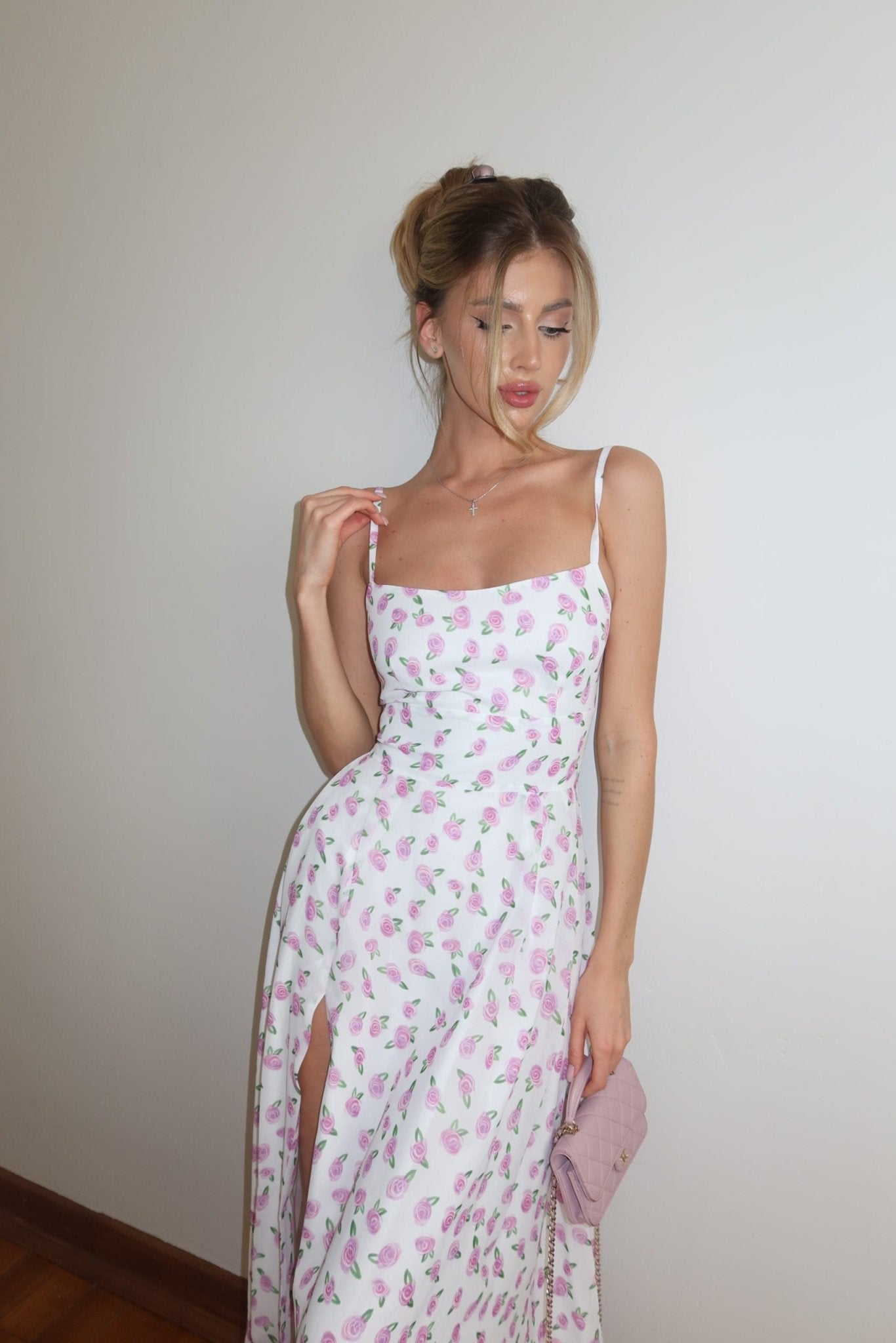 Strappy midi dress with slit skirt - Clipse Brand