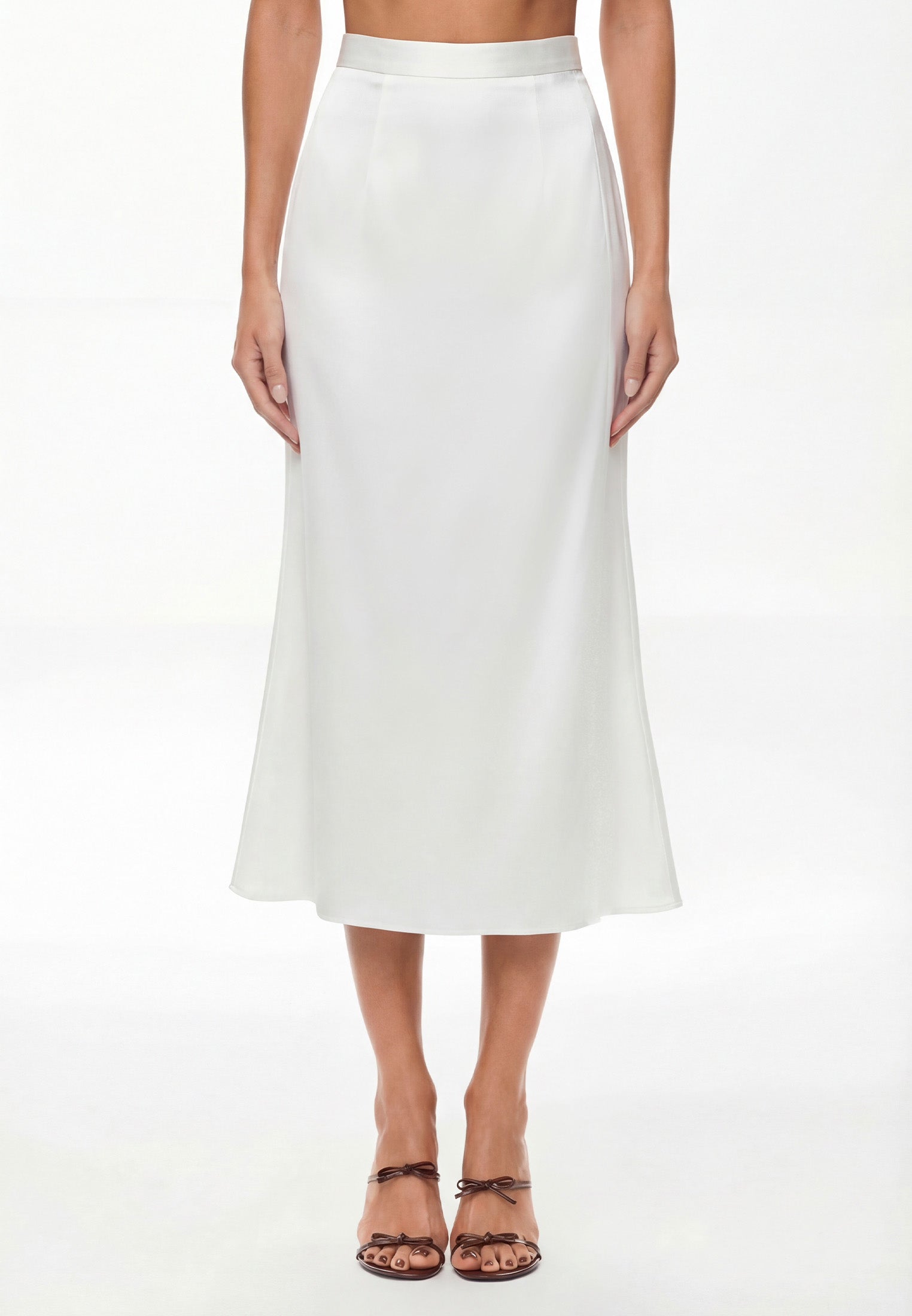 White satin skirt