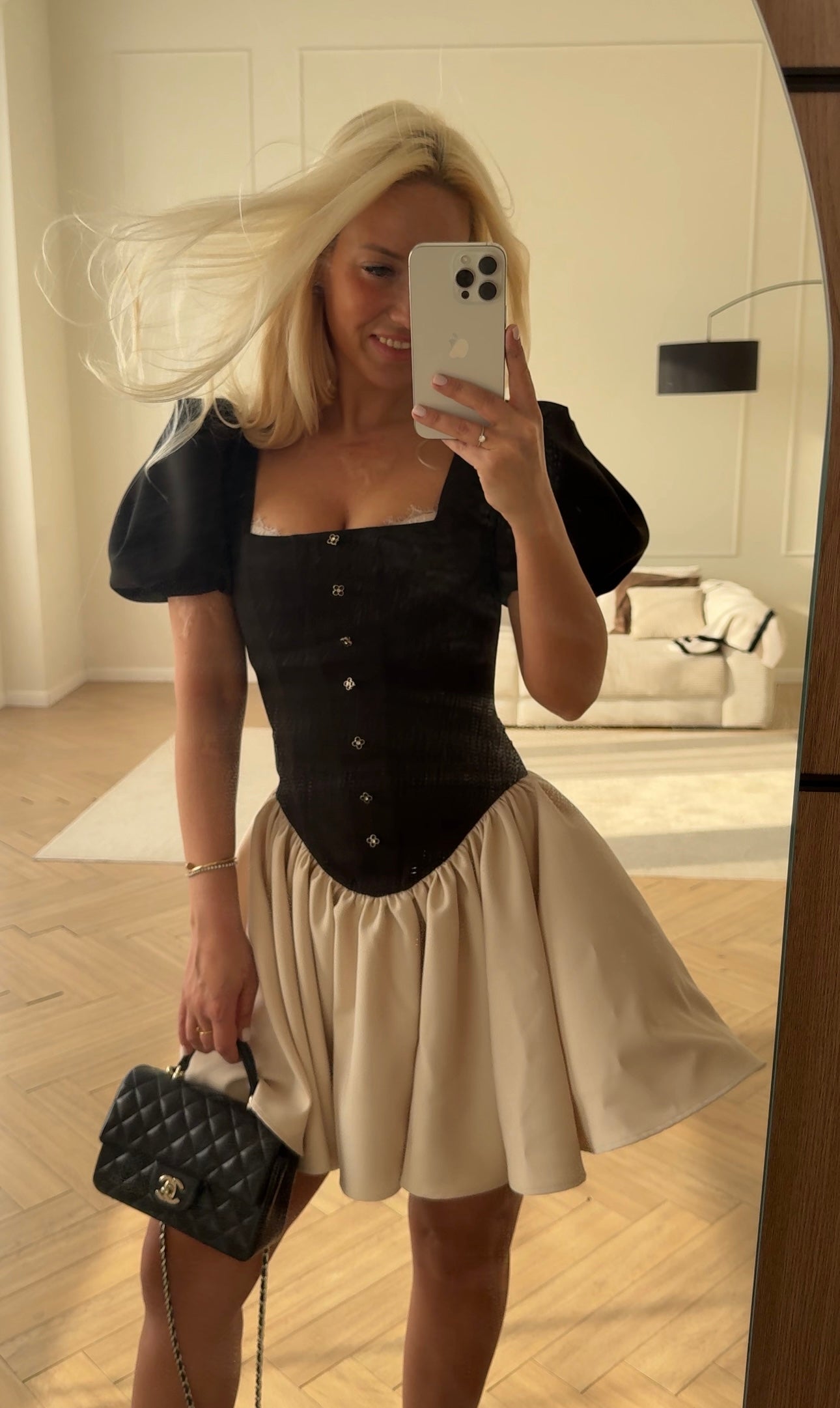 Mini dress with corset