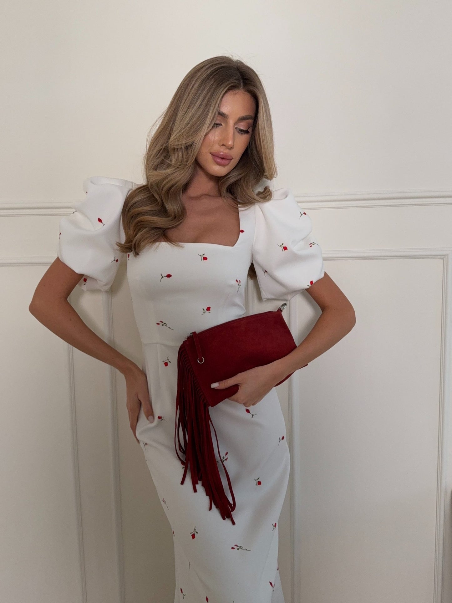 Midi dress with square neckline