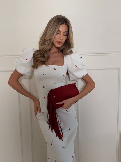 Midi dress with square neckline