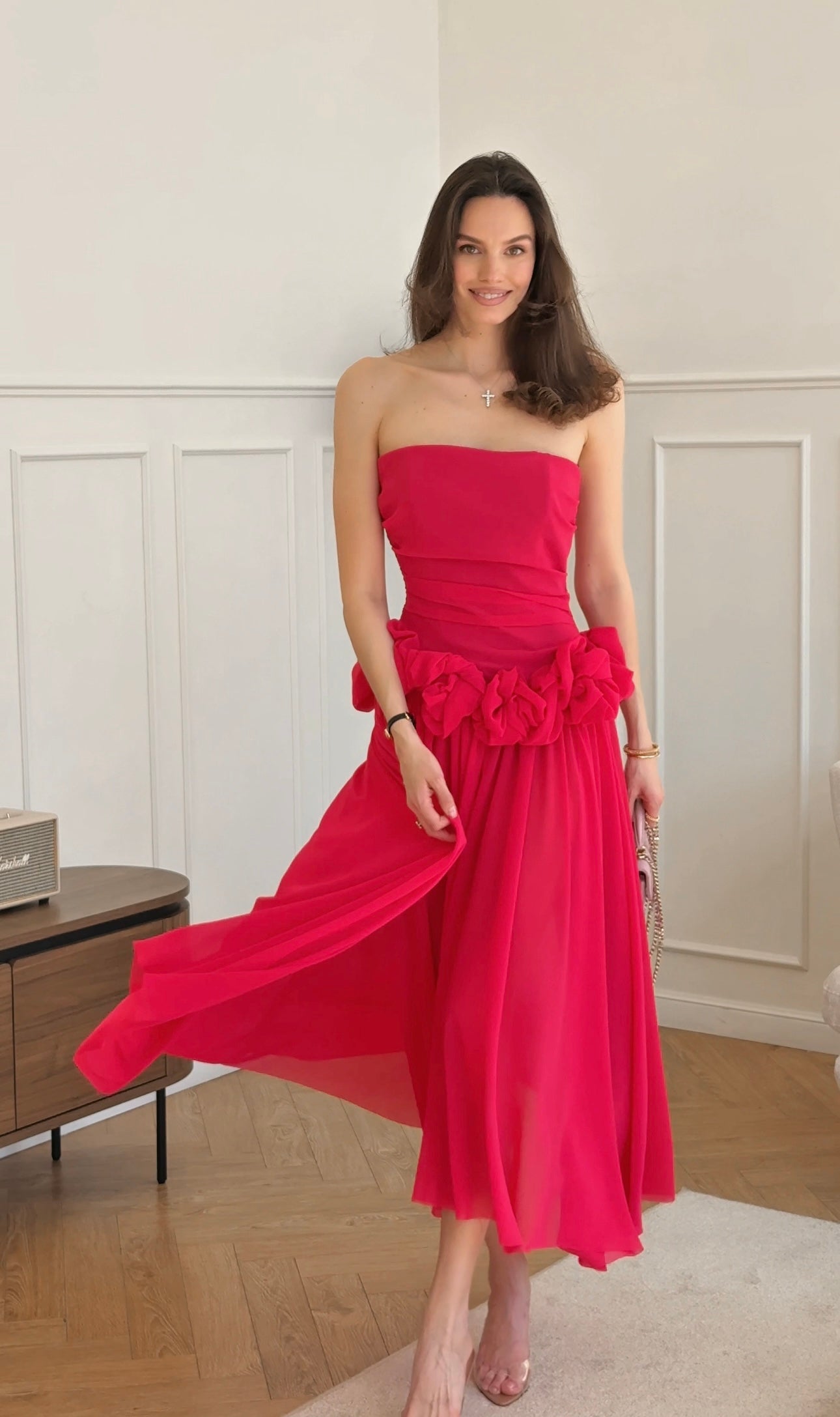 Maxi corseted jumpsuit dress