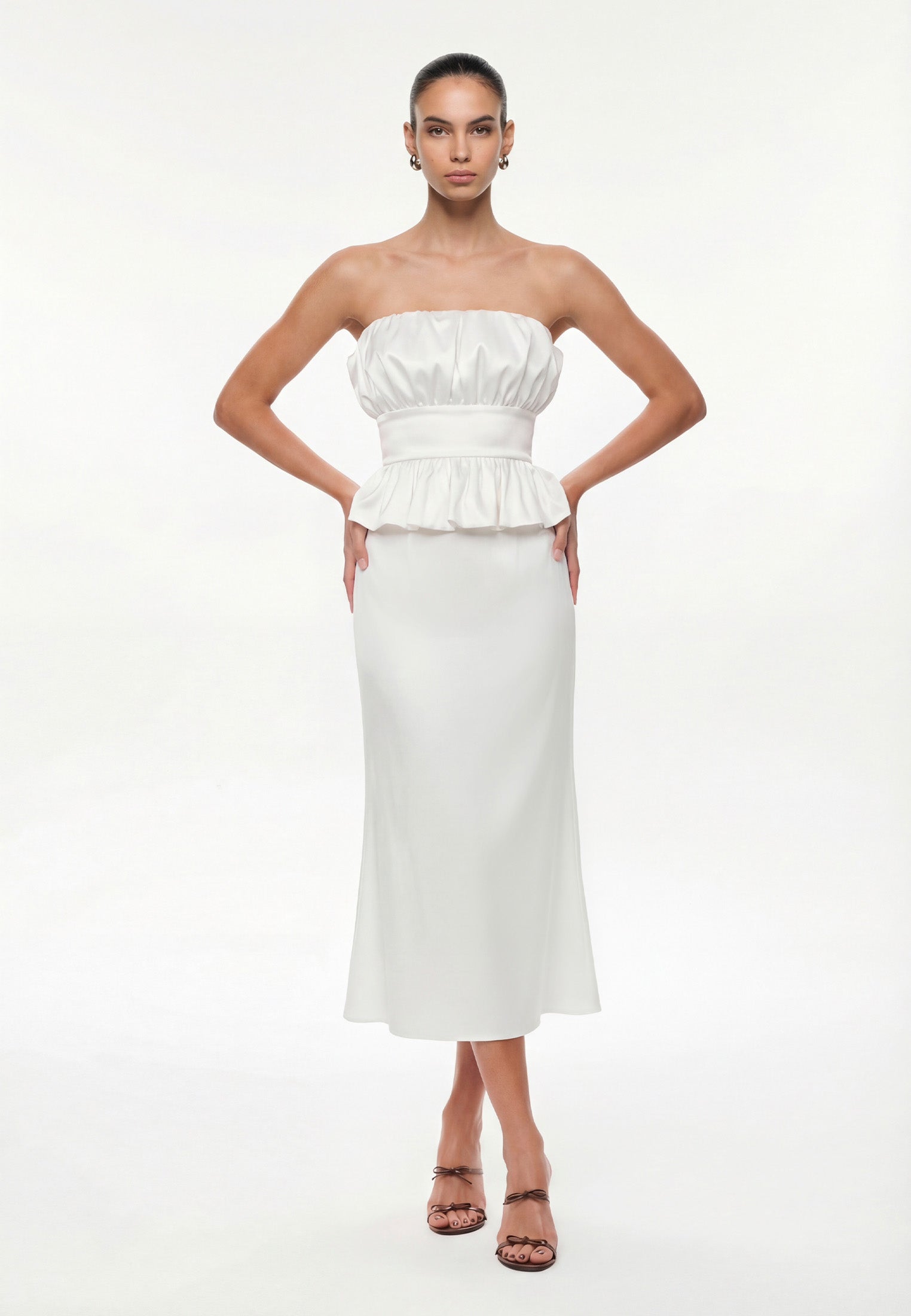 White satin skirt