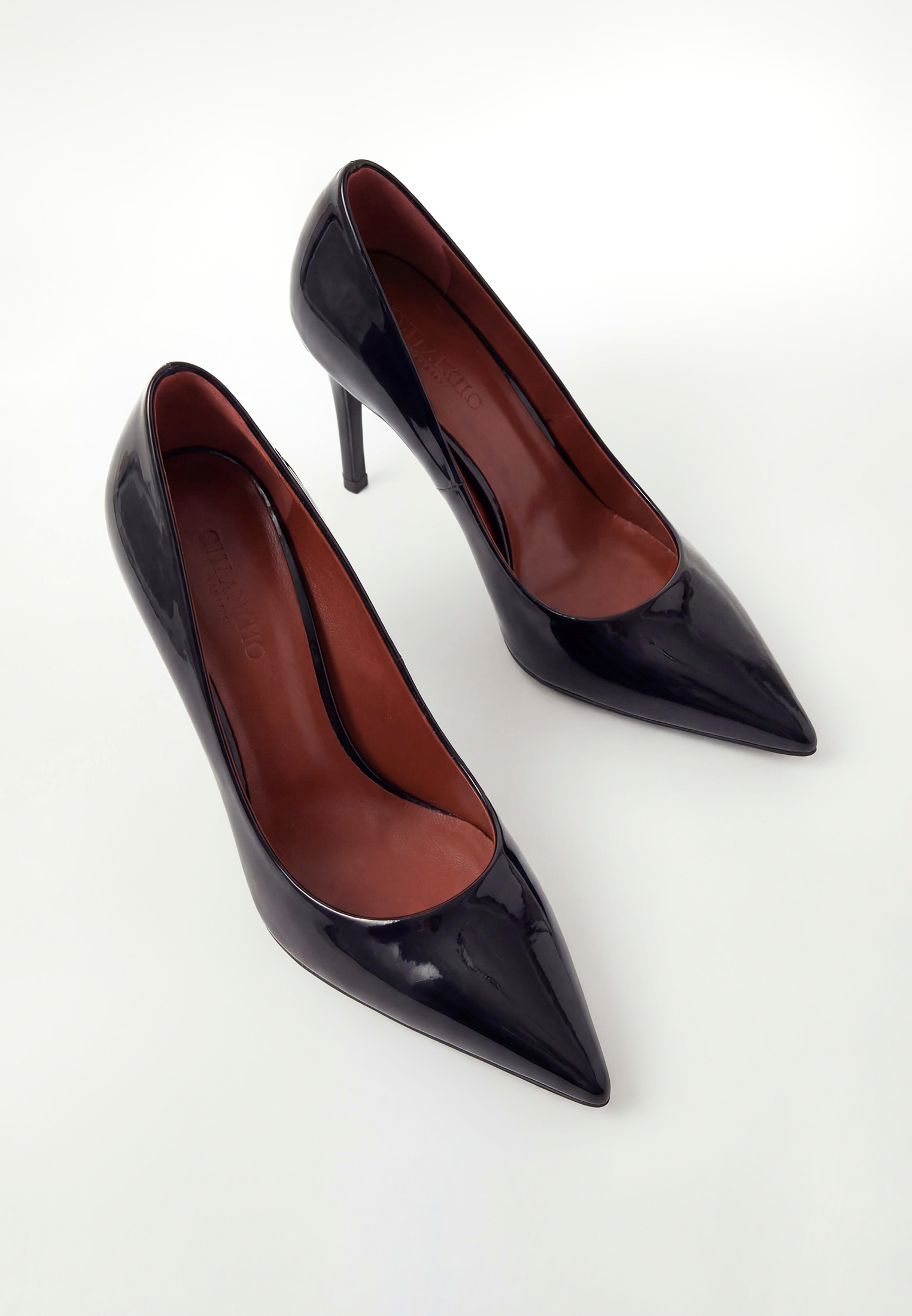 Patent leather pumps