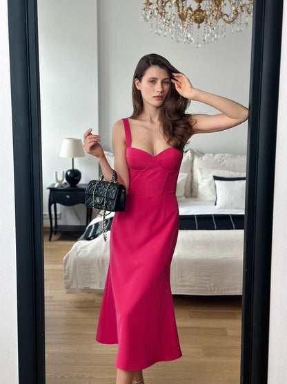 Fuchsia Bustier Corset Dress