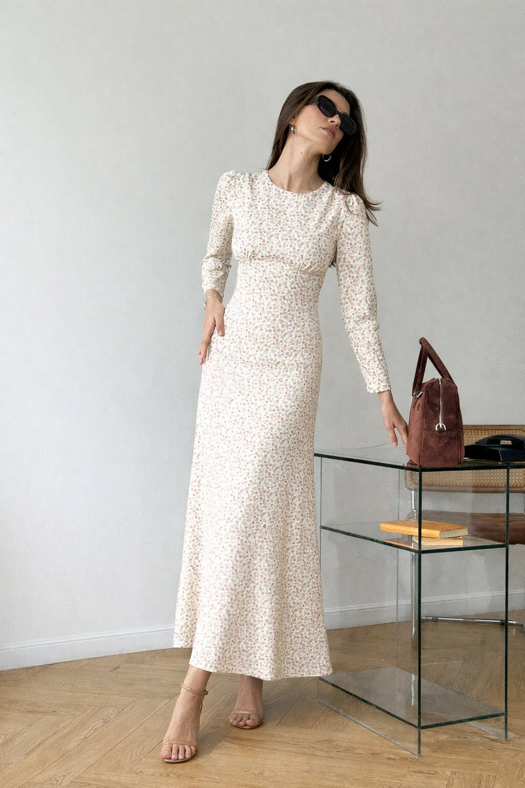 Midi silhouette print dress