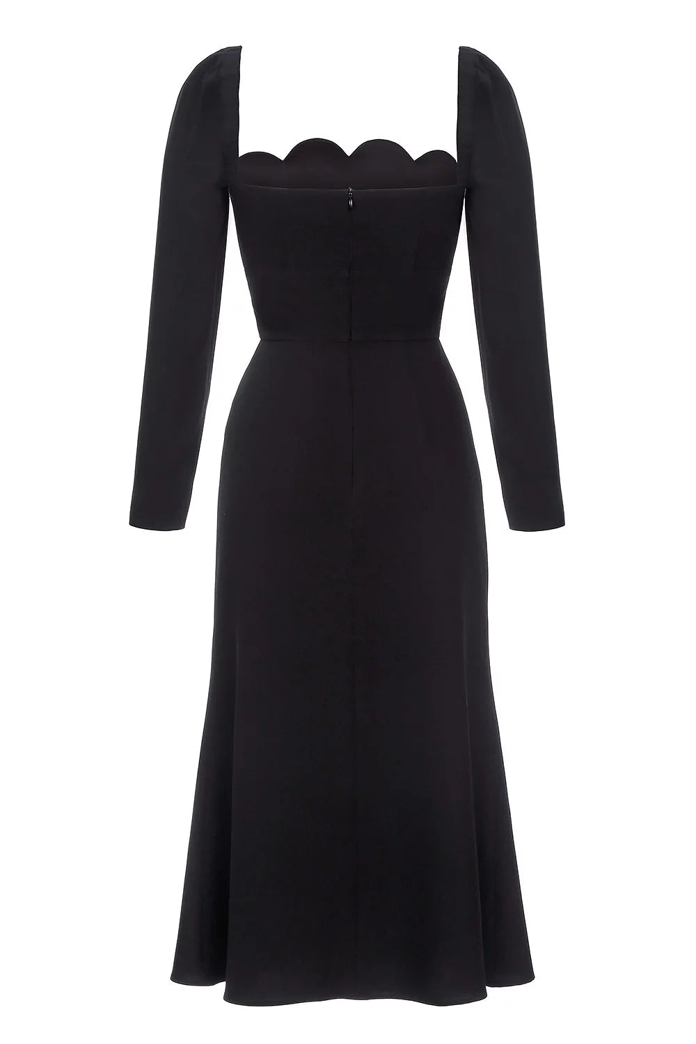 Midi dress with signature bodice and long sleeves