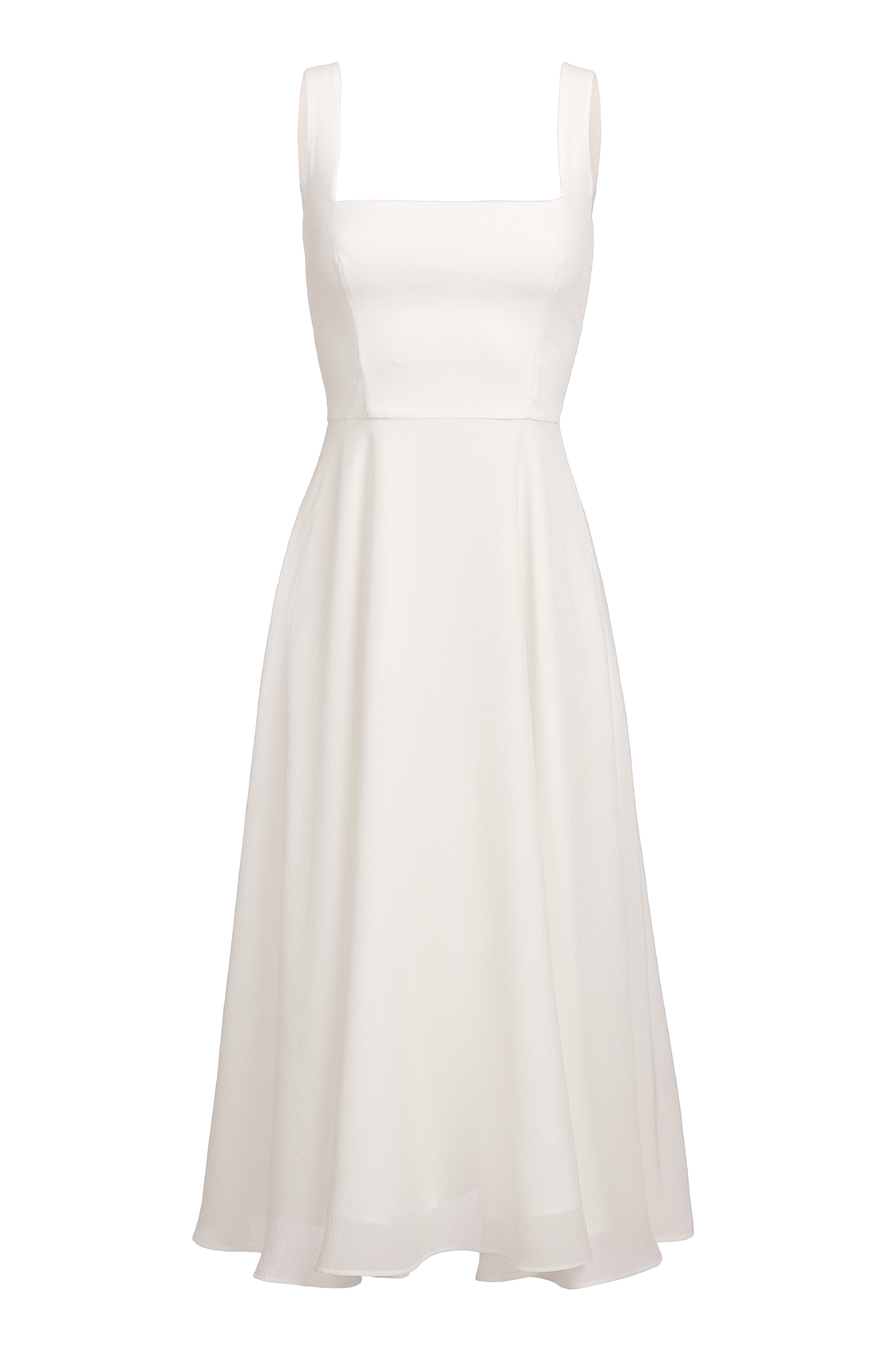 Midi dress with bob neckline (white)