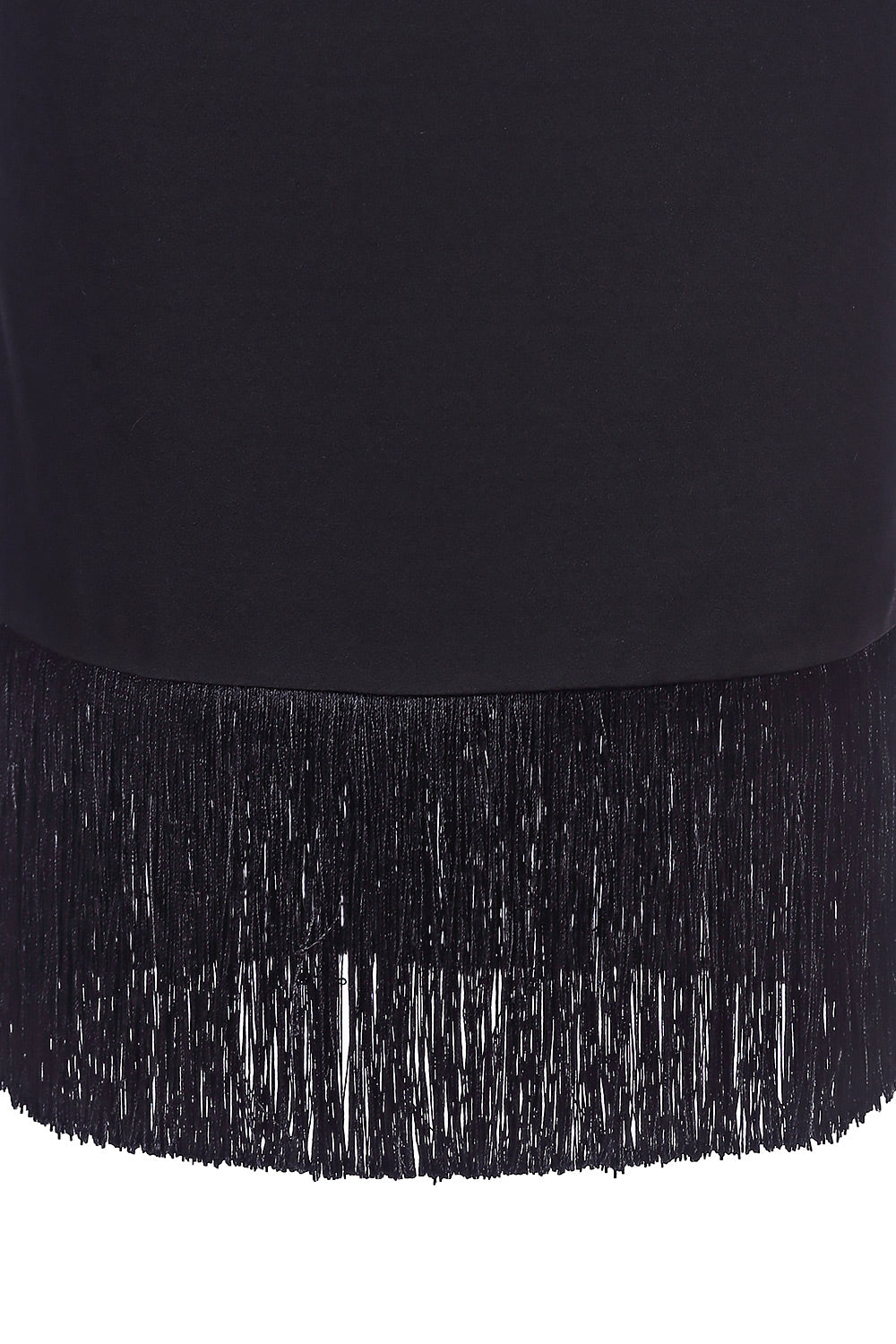 Straight midi skirt with fringes