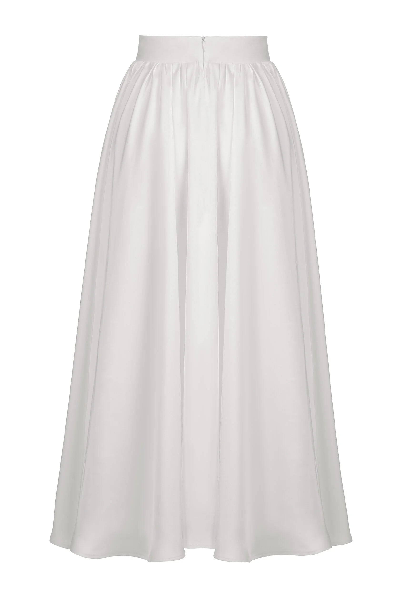 Puffy midi skirt in white