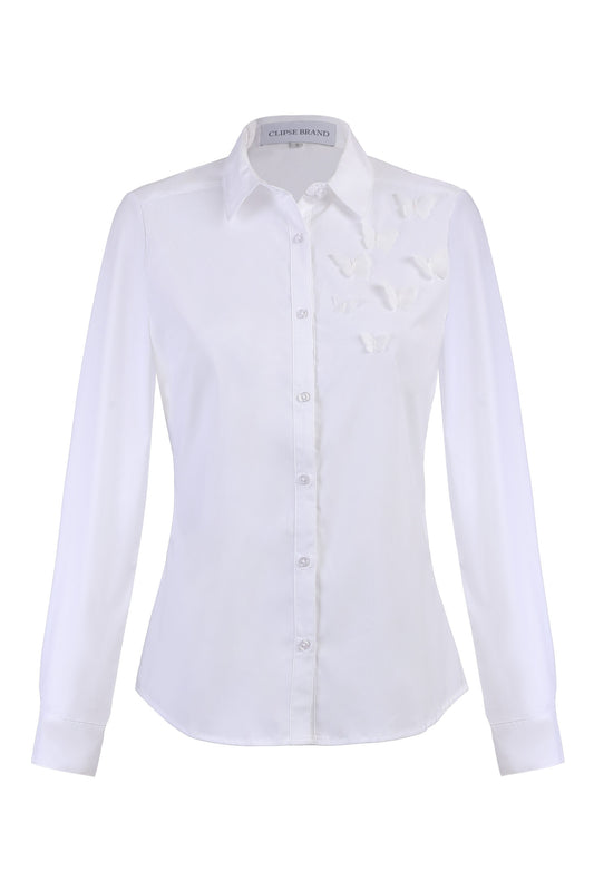 Slim fit shirt with butterfly decor