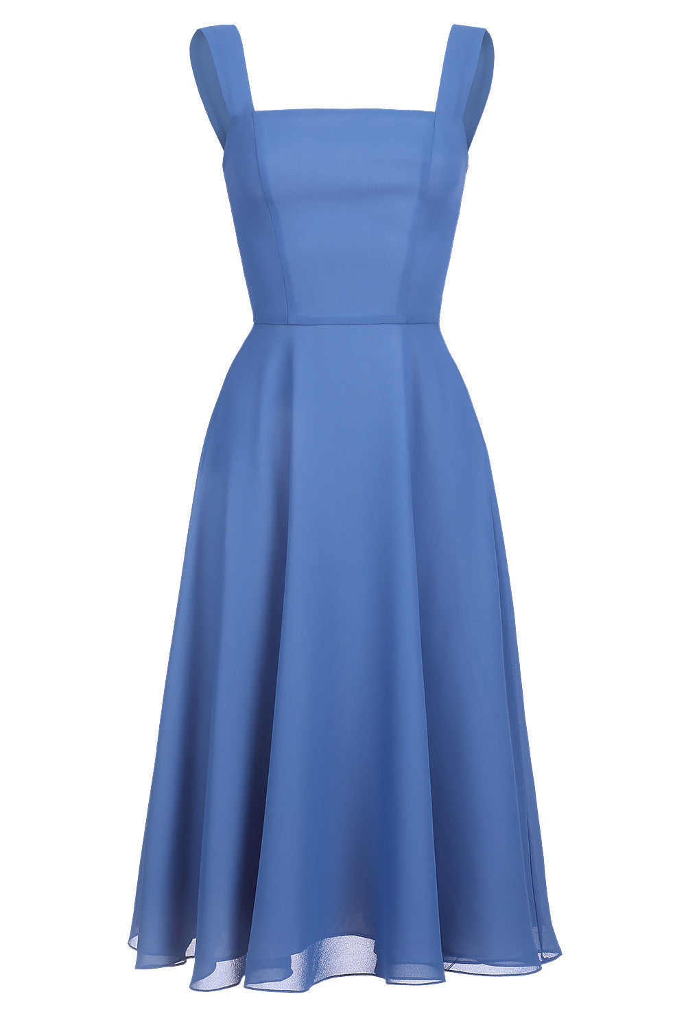 Airy midi dress with wide straps