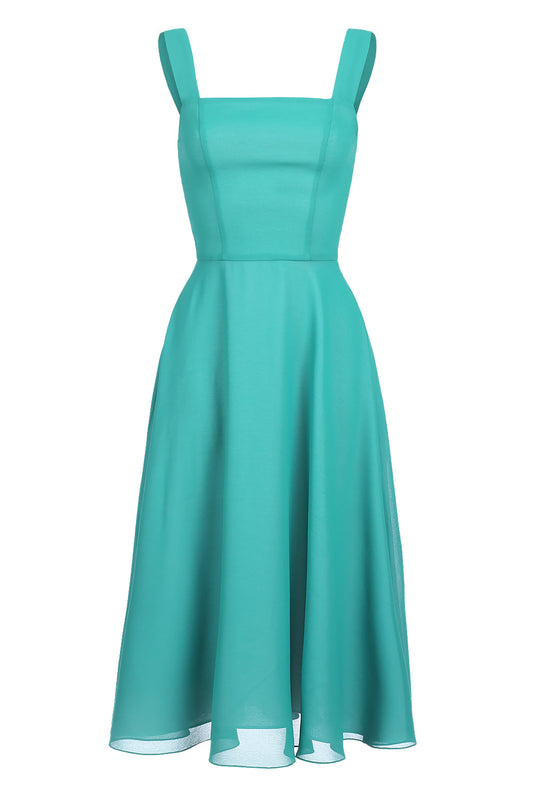 Airy midi dress with wide straps