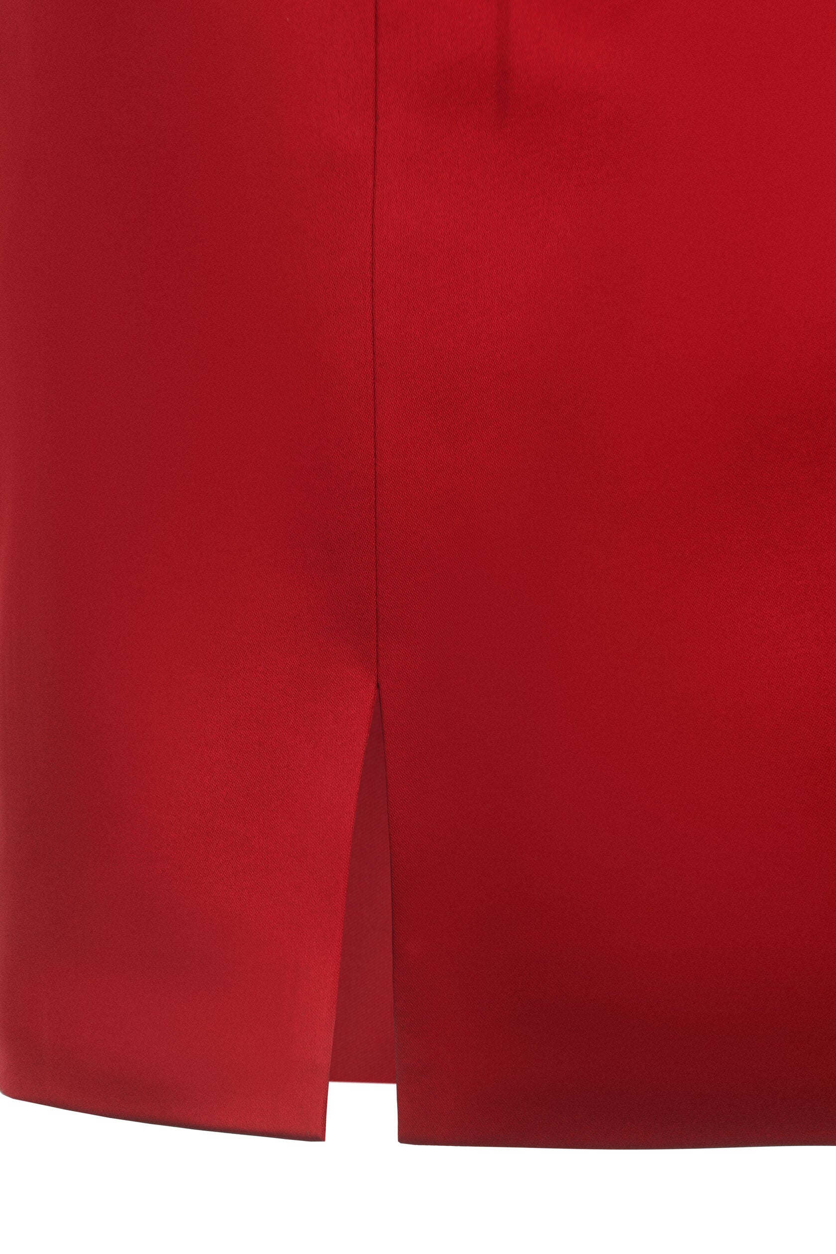 Mini skirt with slit red