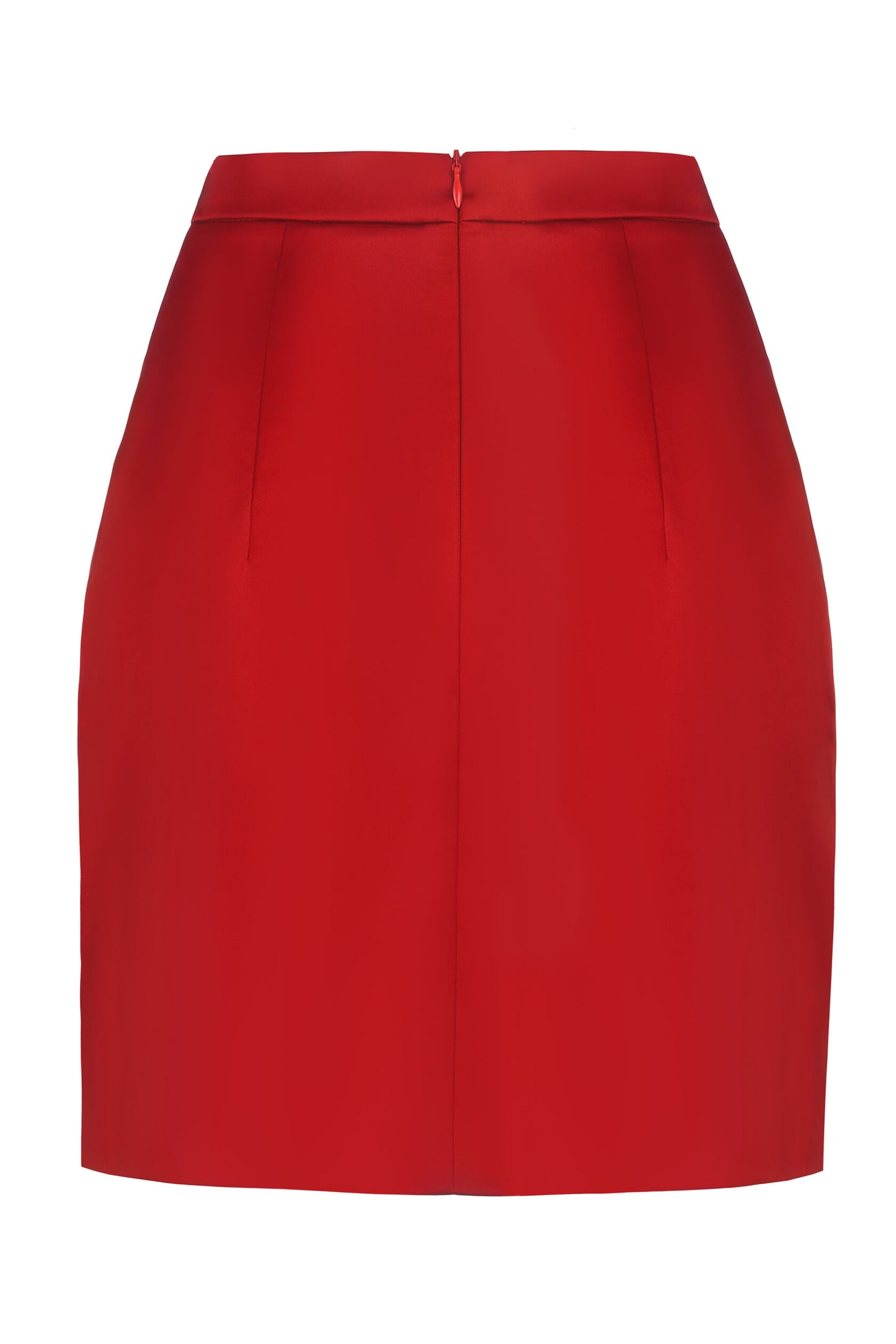 Mini skirt with slit red