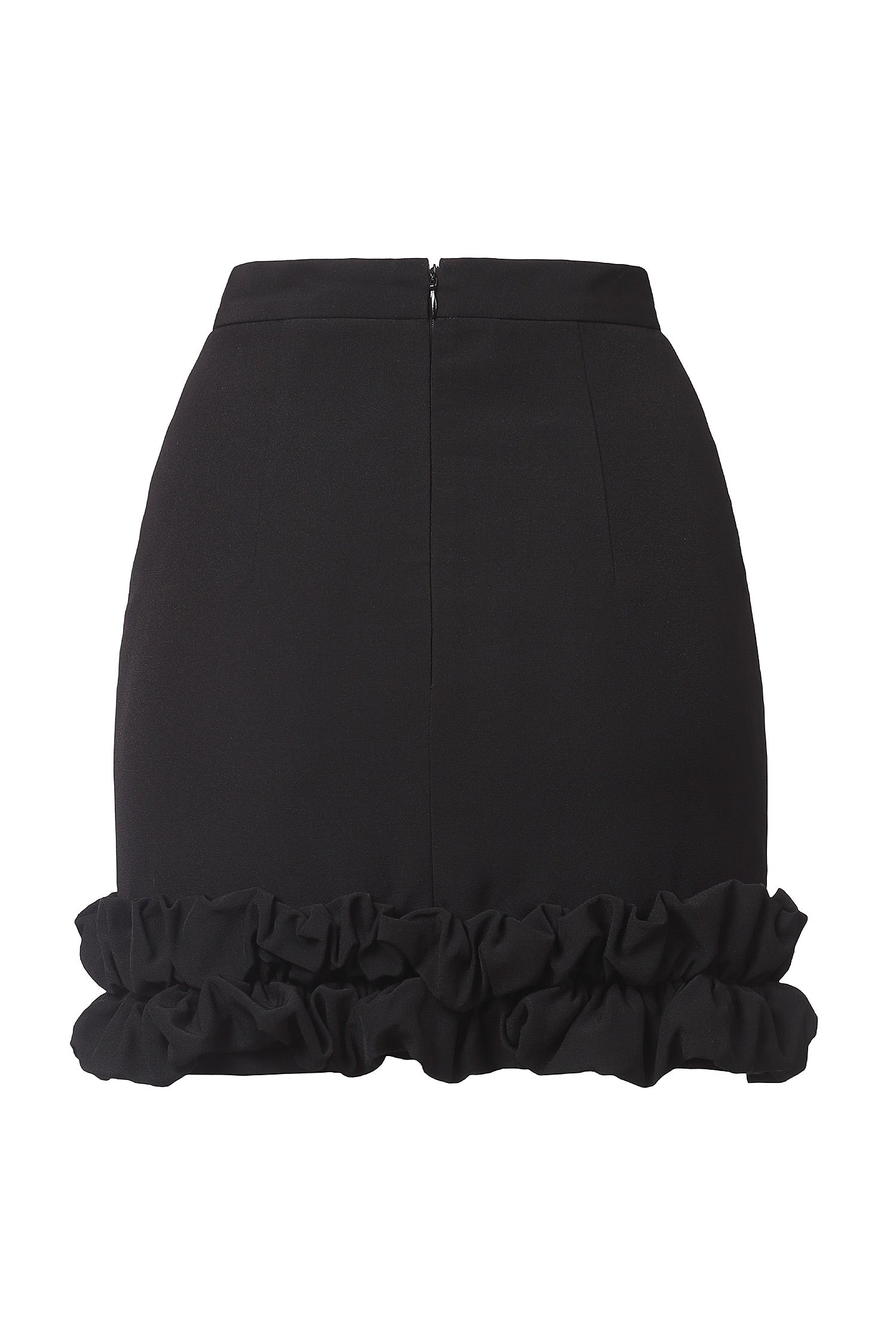 Mini skirt with flounces black