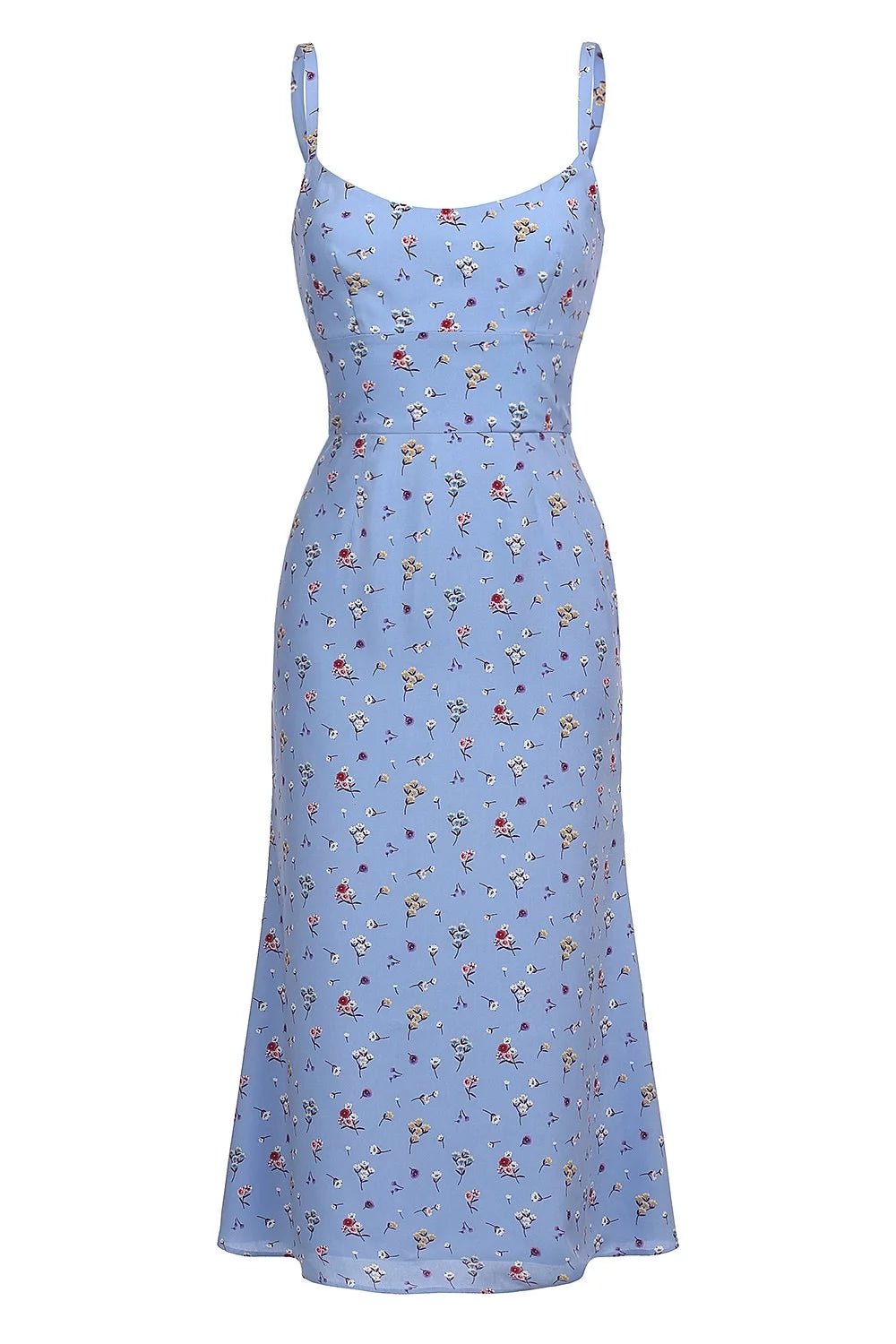 Blue floral dress with straps - Clipse Brand