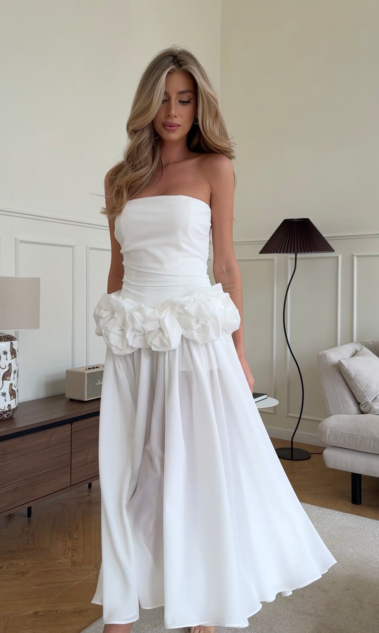 Maxi corseted jumpsuit dress