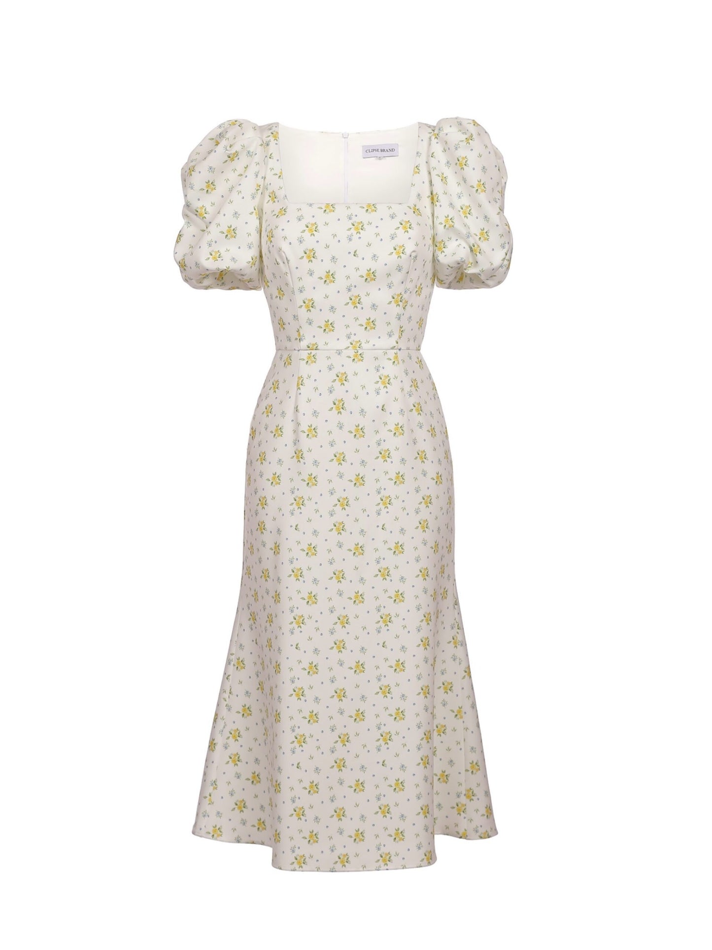 Midi dress with a square neckline