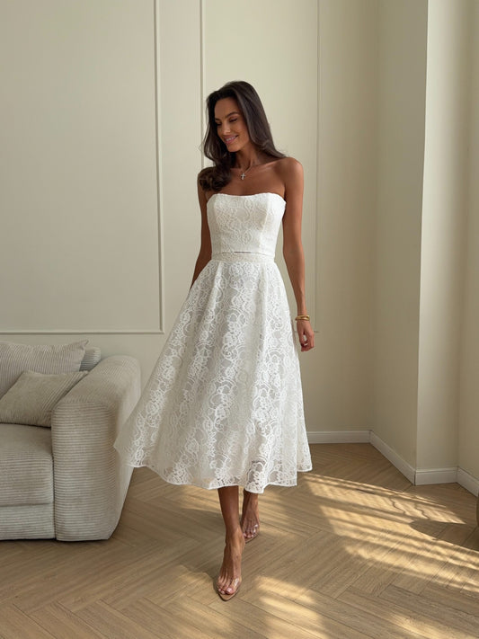 Lace midi skirt