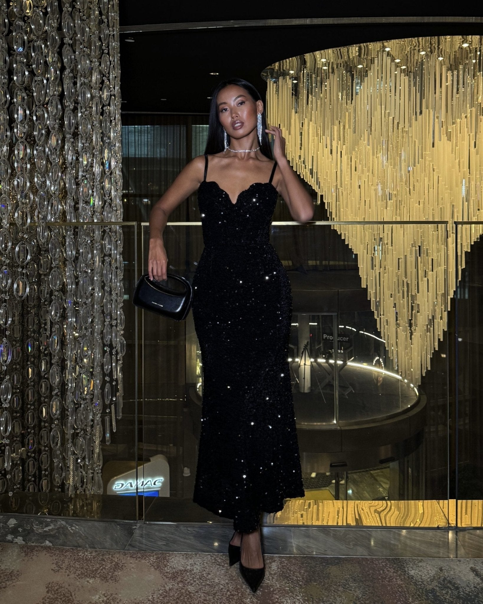 Limited maxi in velvet with sequins - Clipse Brand