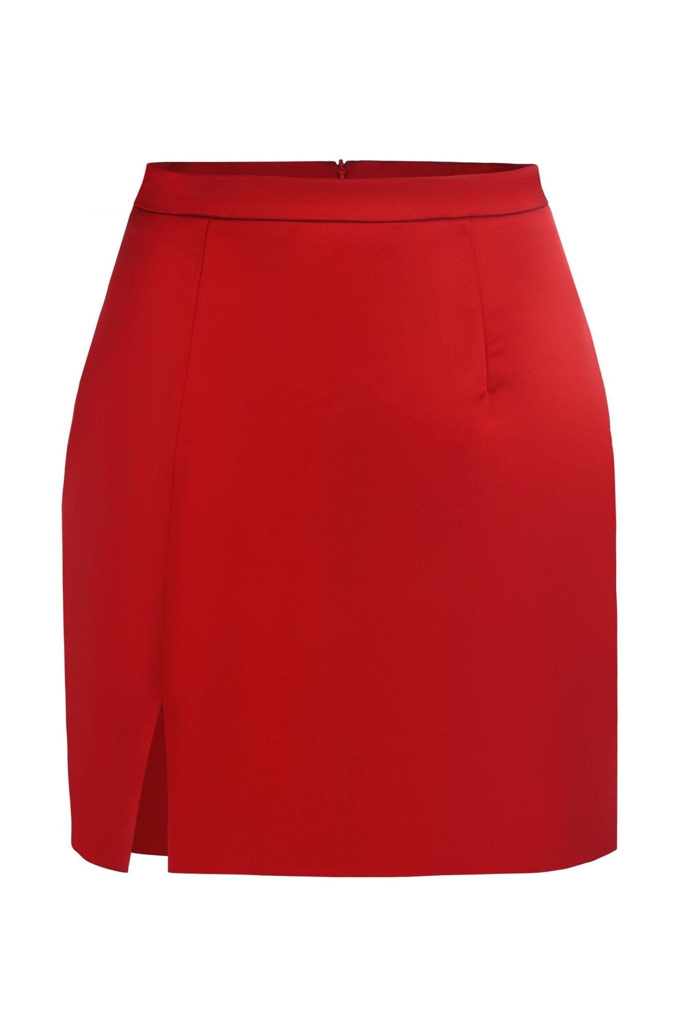 Red Mini Skirt with slit — Clipse