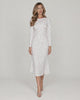 Long Sleeve Silhouette Midi Dress — White Floral — video