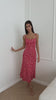 Red floral strappy dress — video