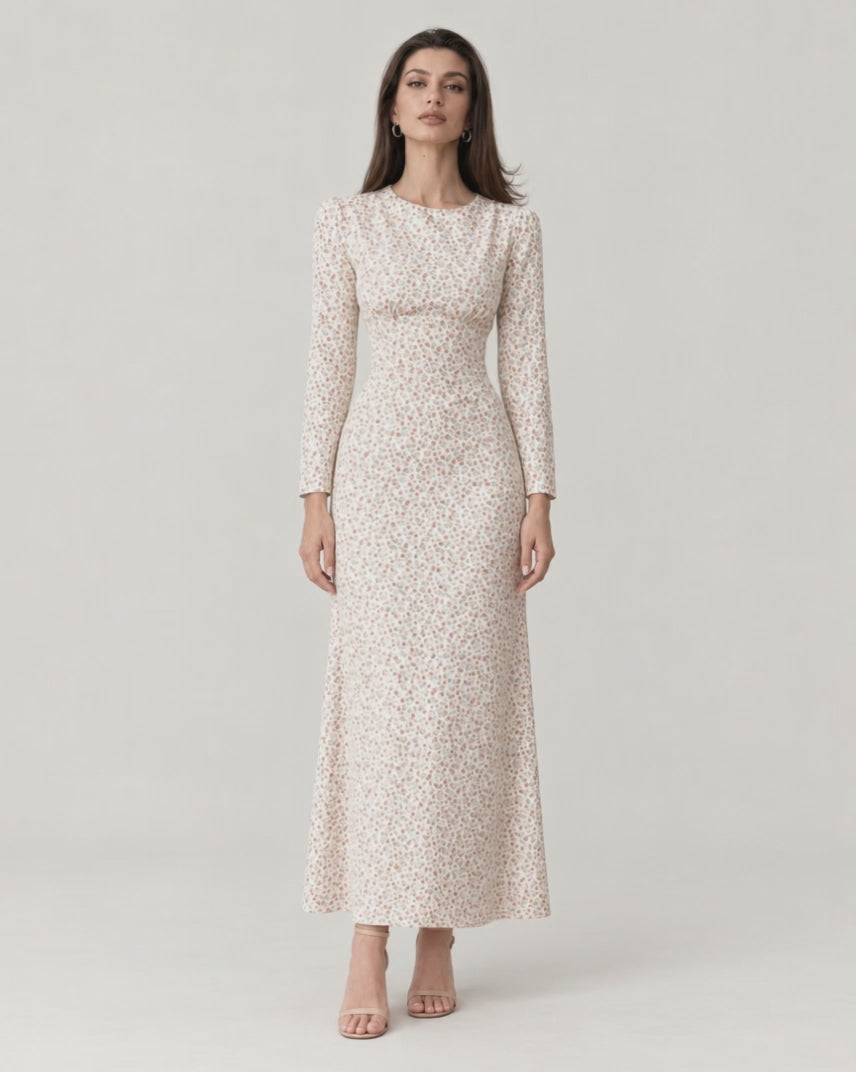 Midi silhouette print dress — video