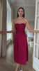 Midi bustier dress with draped bodice — video