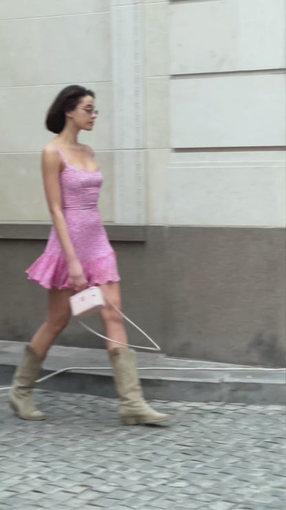 Strap Mini Dress / Pink